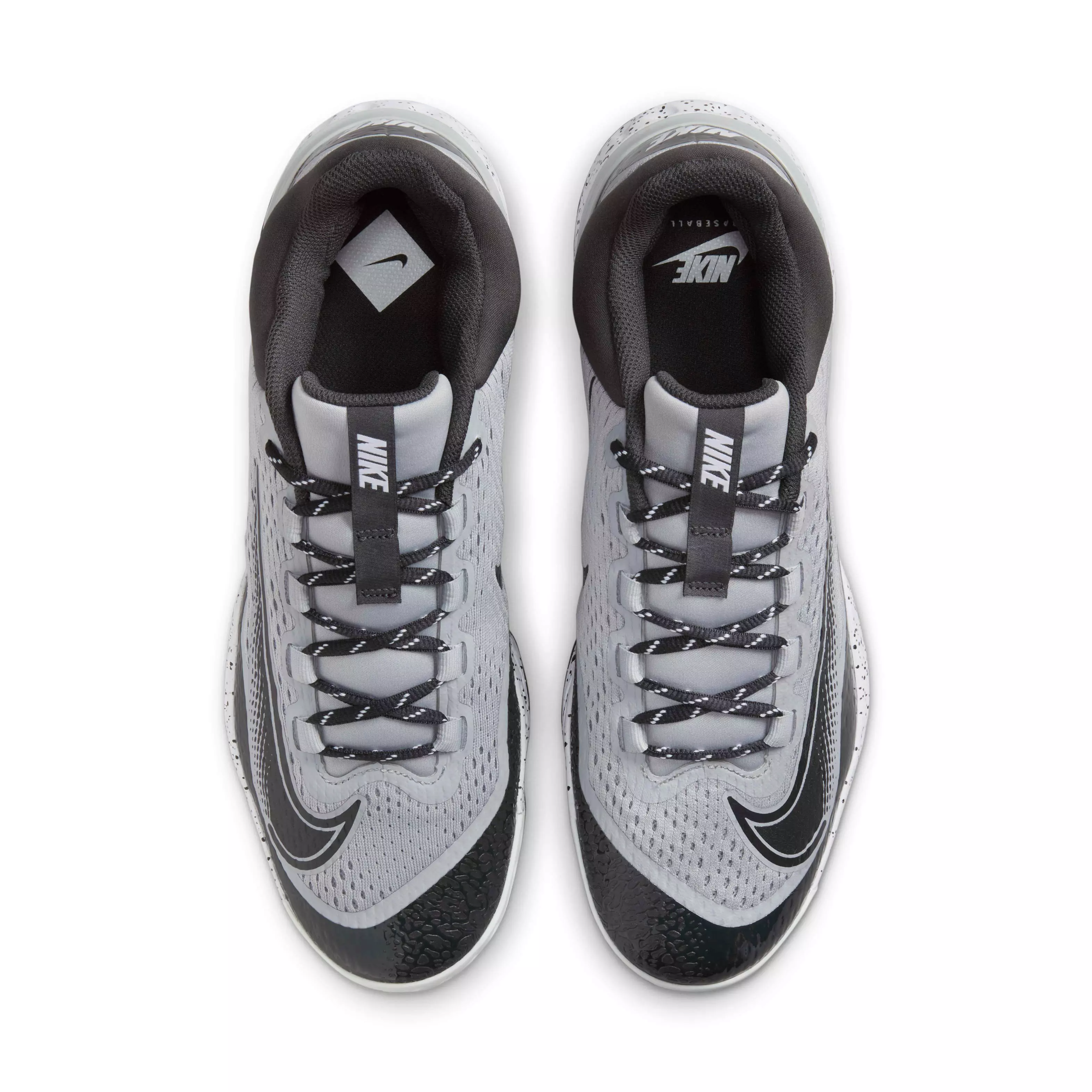 Nike Alpha Huarache Elite 4 Low MCS "Wolf Grey/White/Dark Smoke Grey" Men's Baseball Cleat - GREY/WHITE/DK GREY