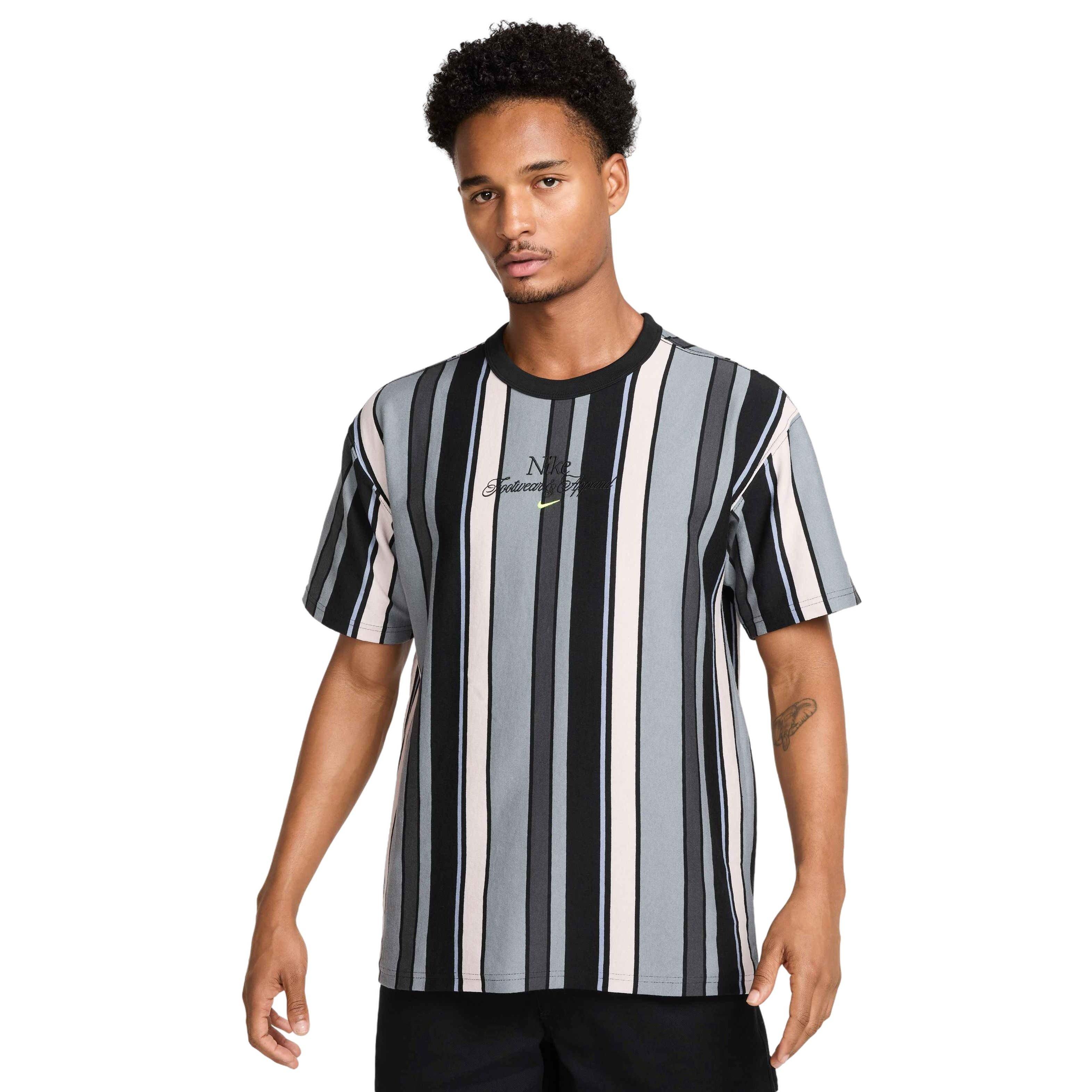 Nike Unisex Sportswear Max90 Stripe Craft T-Shirt -Black - BLACK Thumbnail View 1