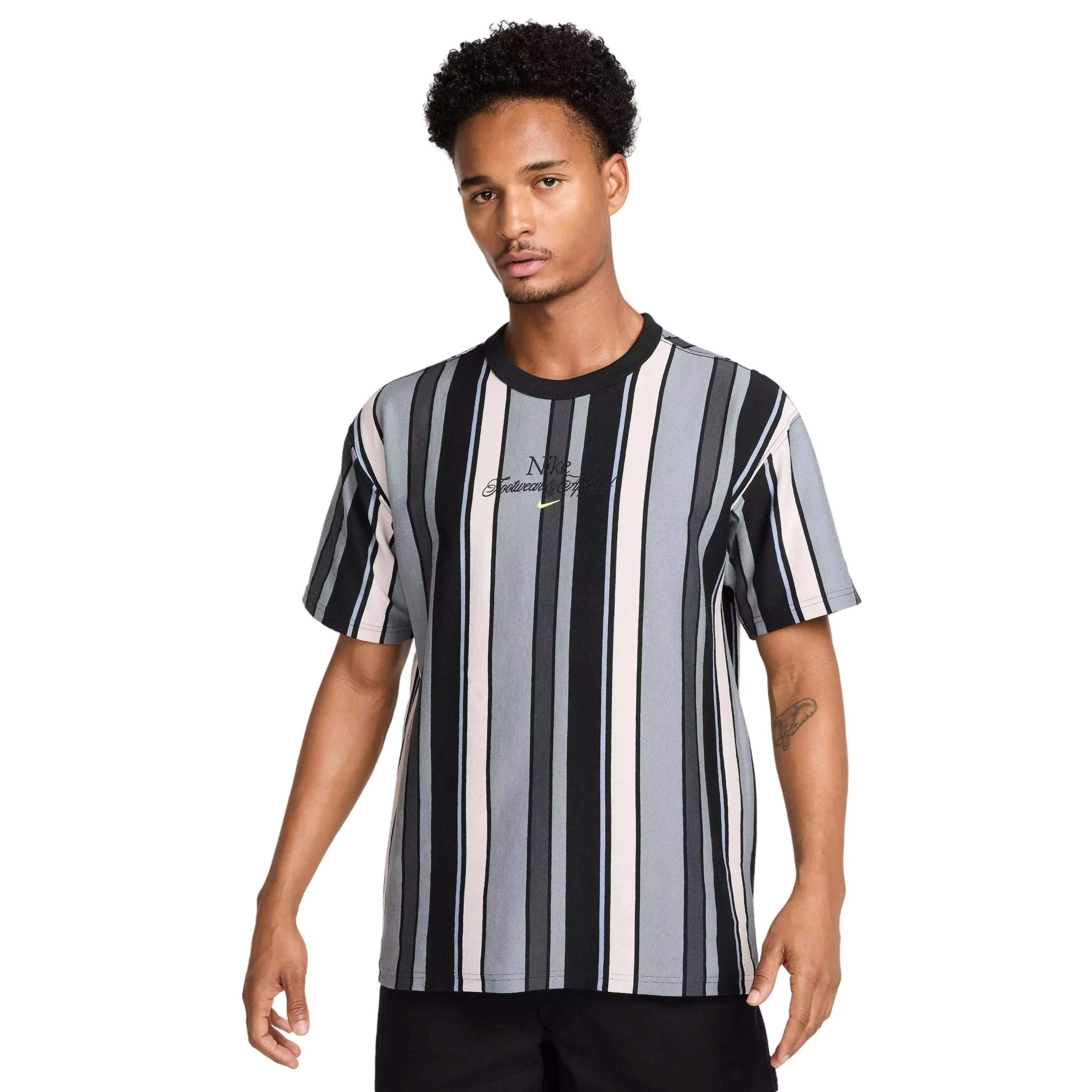 Nike Unisex Sportswear Max90 Stripe Craft T-Shirt -Black - BLACK