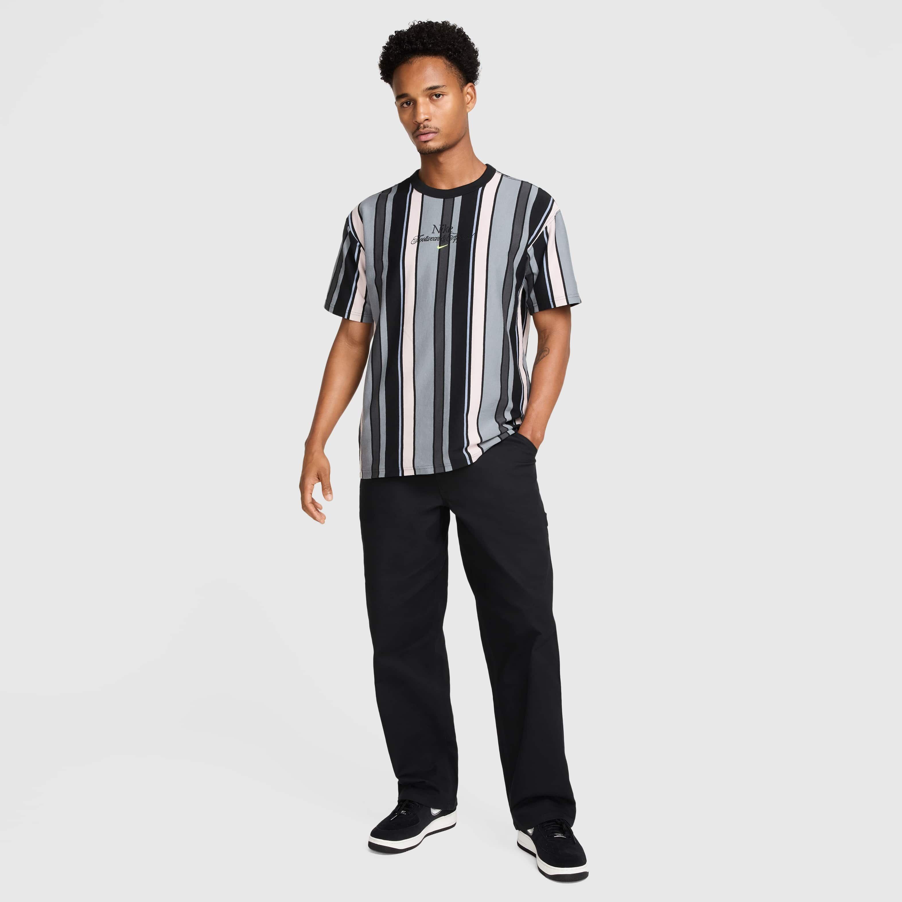 Nike Unisex Sportswear Max90 Stripe Craft T-Shirt -Black - BLACK Thumbnail View 5
