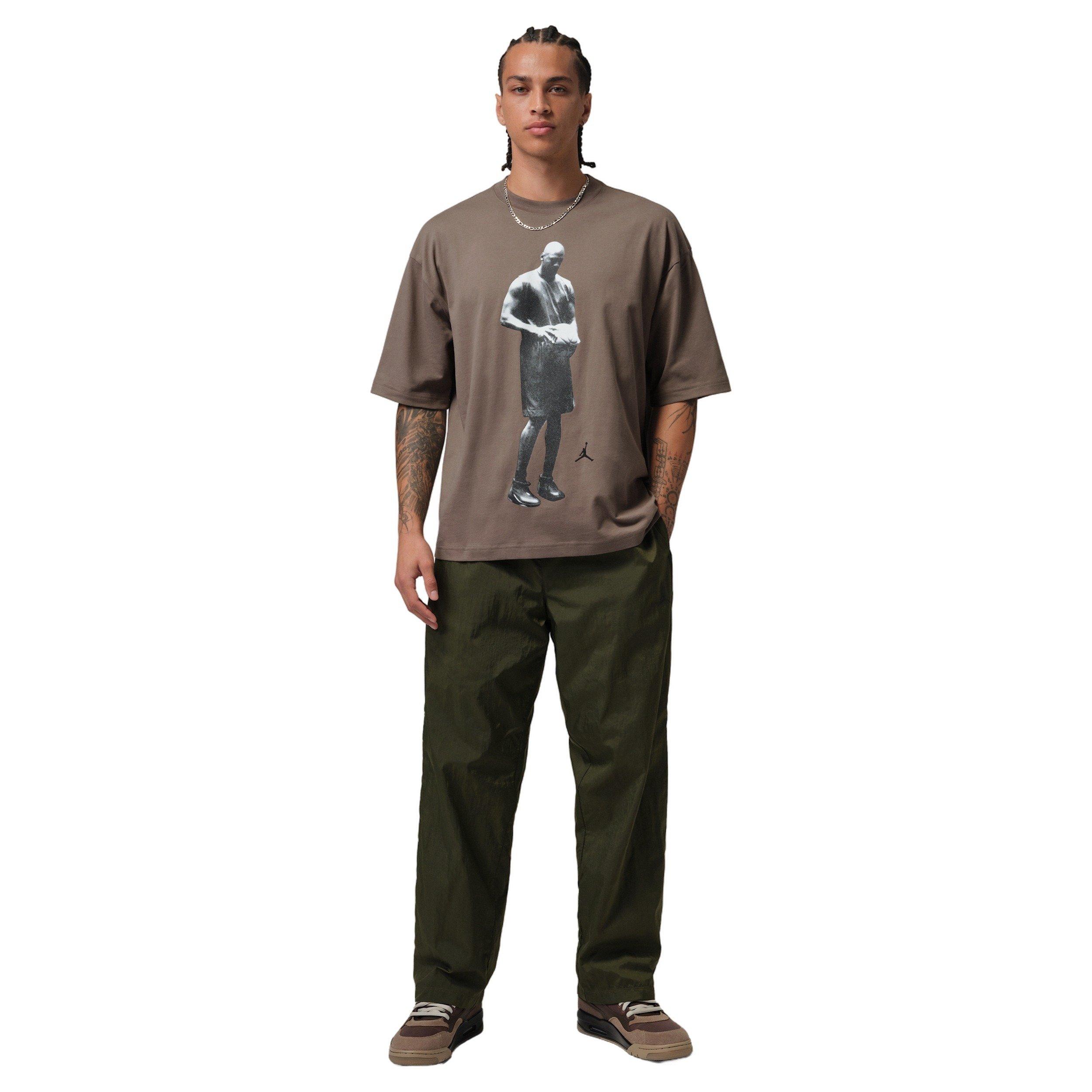 Jordan Men's Sport Dri-FIT Statement Graphic SS Crew T-Shirt - BROWN Thumbnail View 4