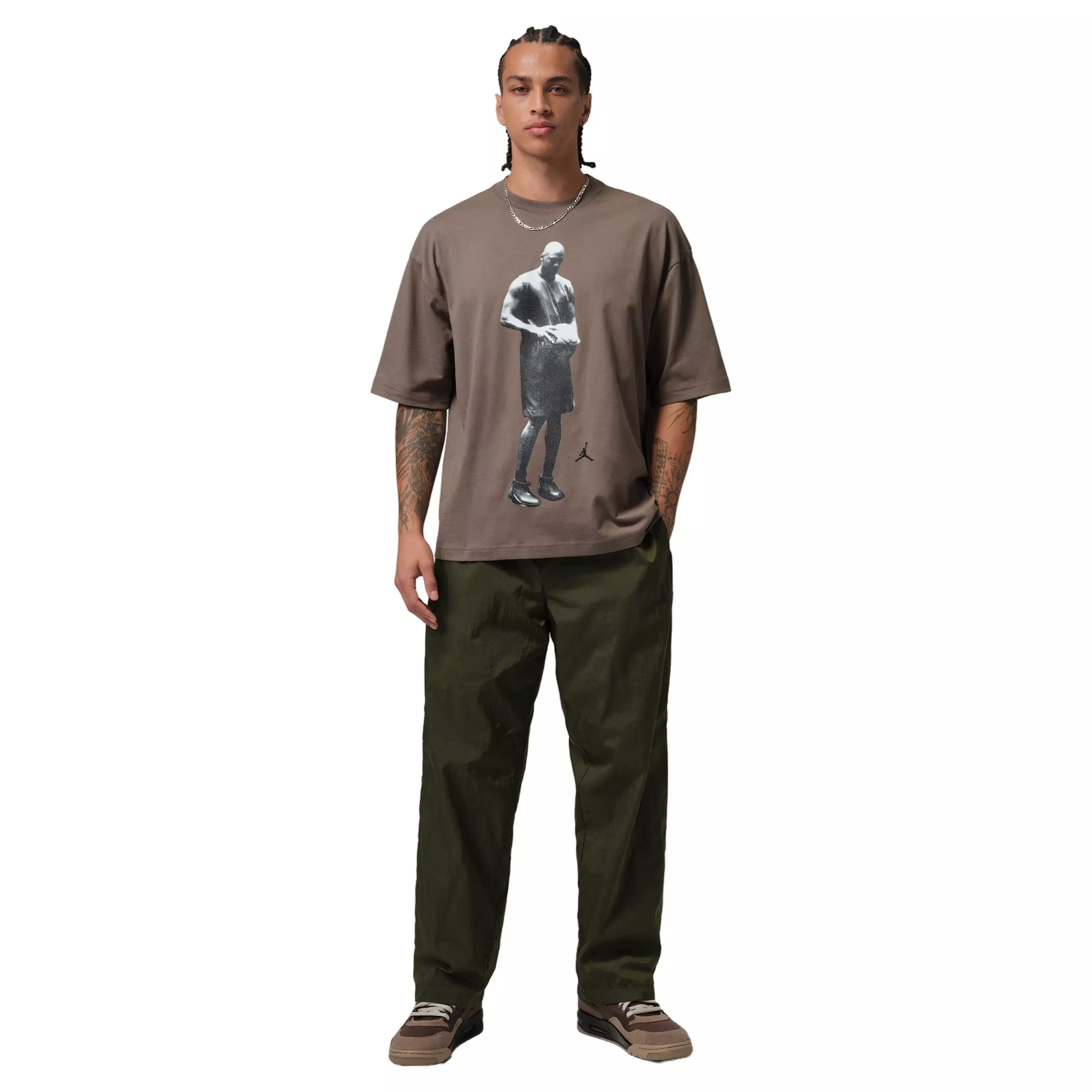 Jordan Men's Sport Dri-FIT Statement Graphic SS Crew T-Shirt - BROWN