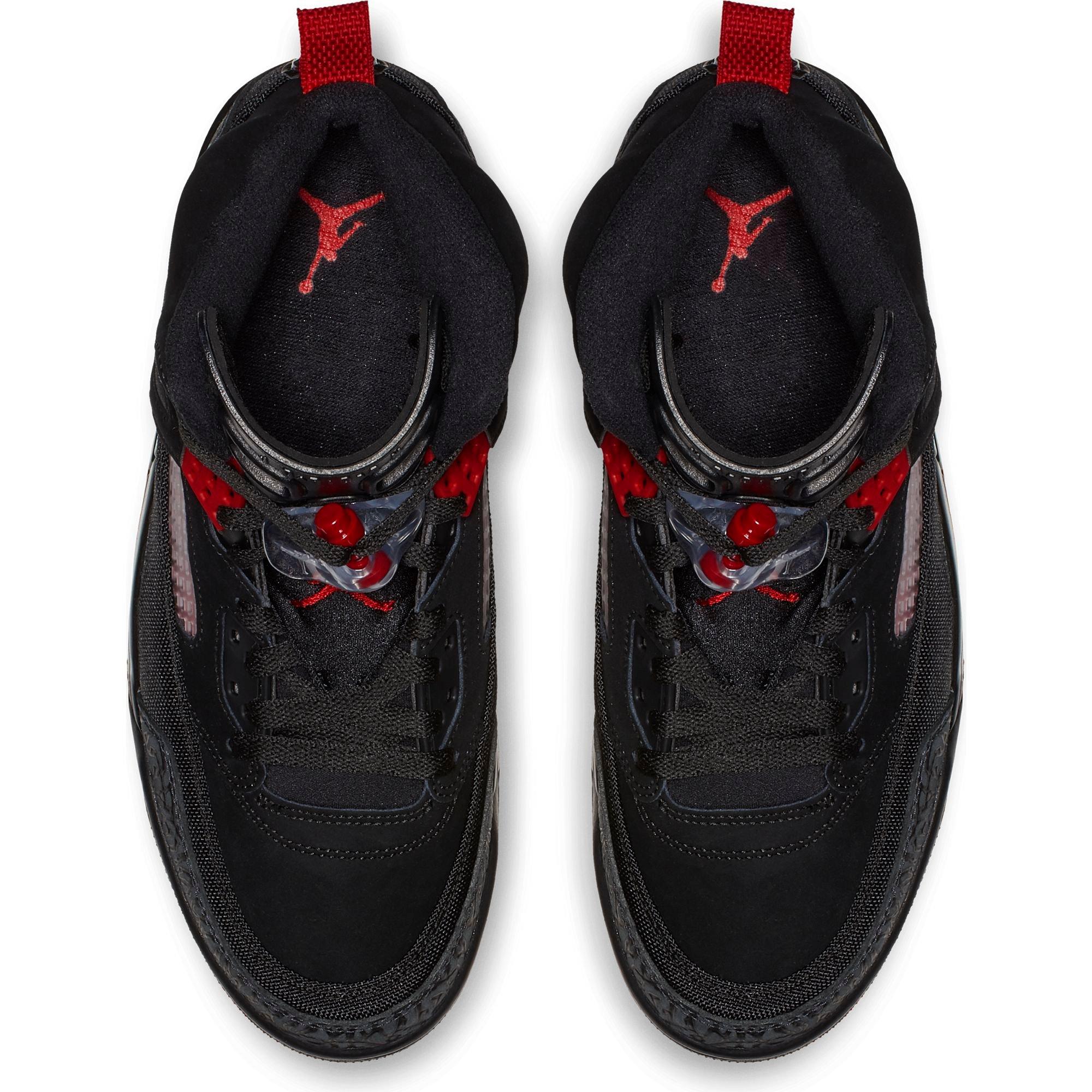 jordan spizike black gym red
