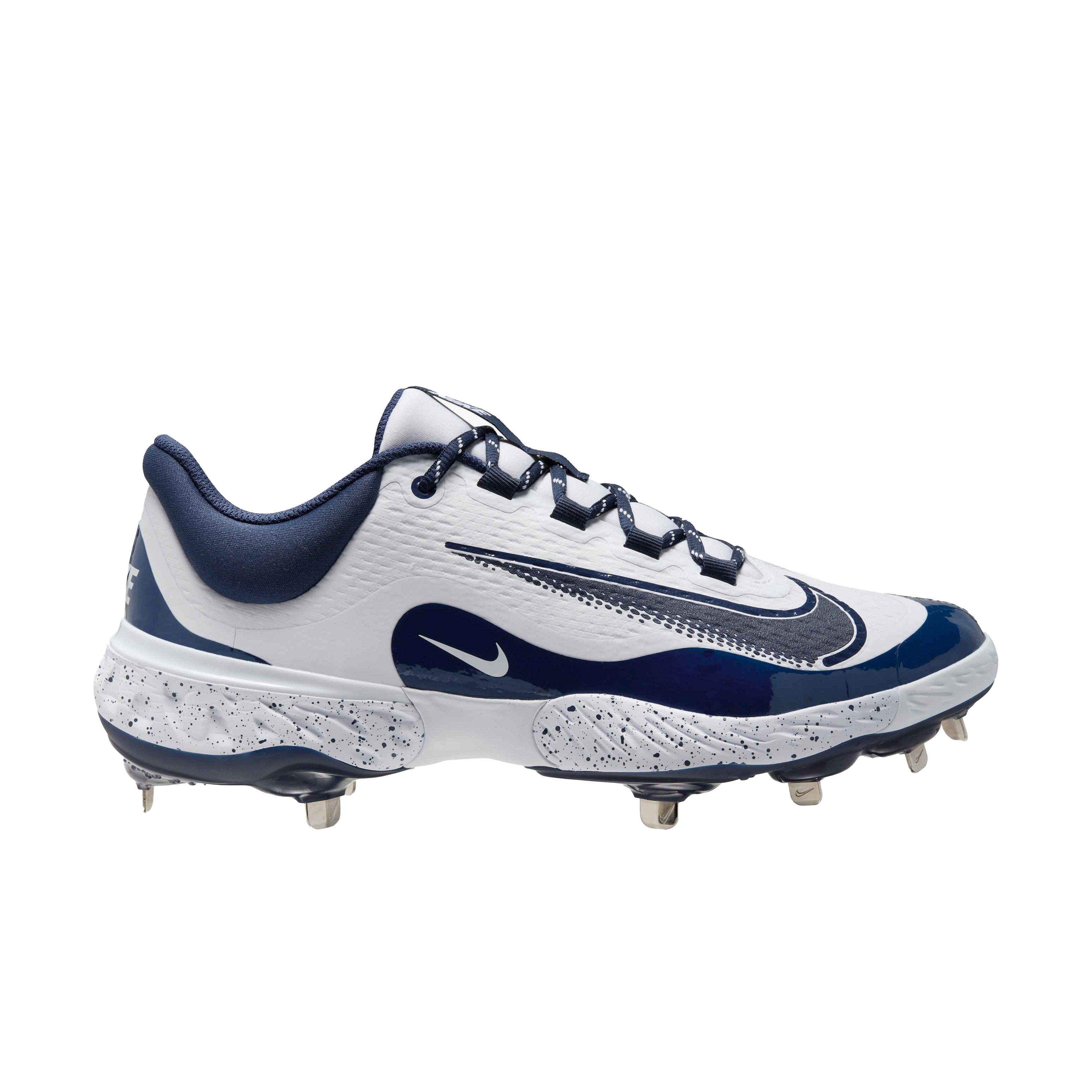 Nike Alpha Huarache Elite 4 Low MCS "White/Navy" Men's Baseball Cleat - WHITE/NAVY Thumbnail View 1