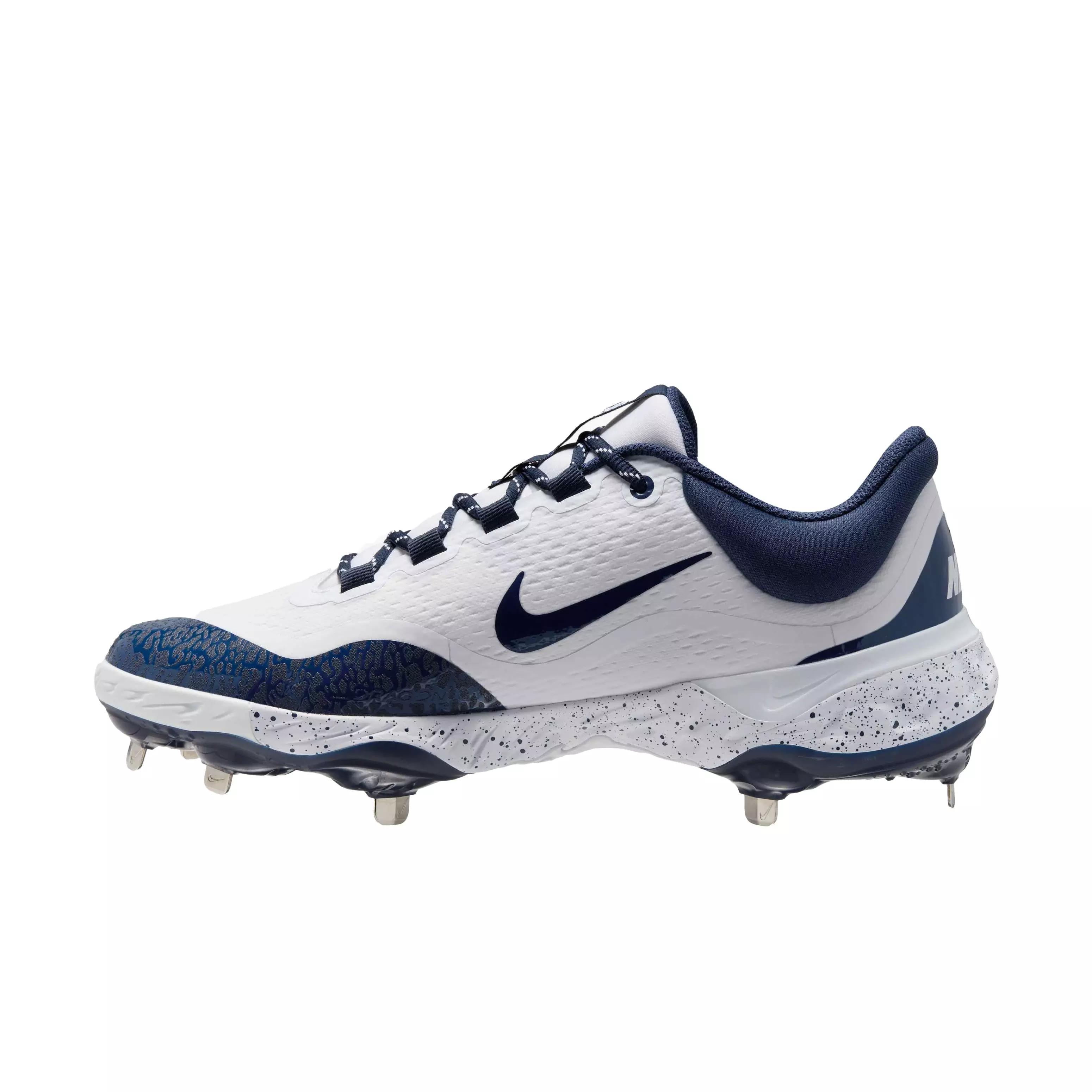 Nike Alpha Huarache Elite 4 Low MCS "White/Navy" Men's Baseball Cleat - WHITE/NAVY