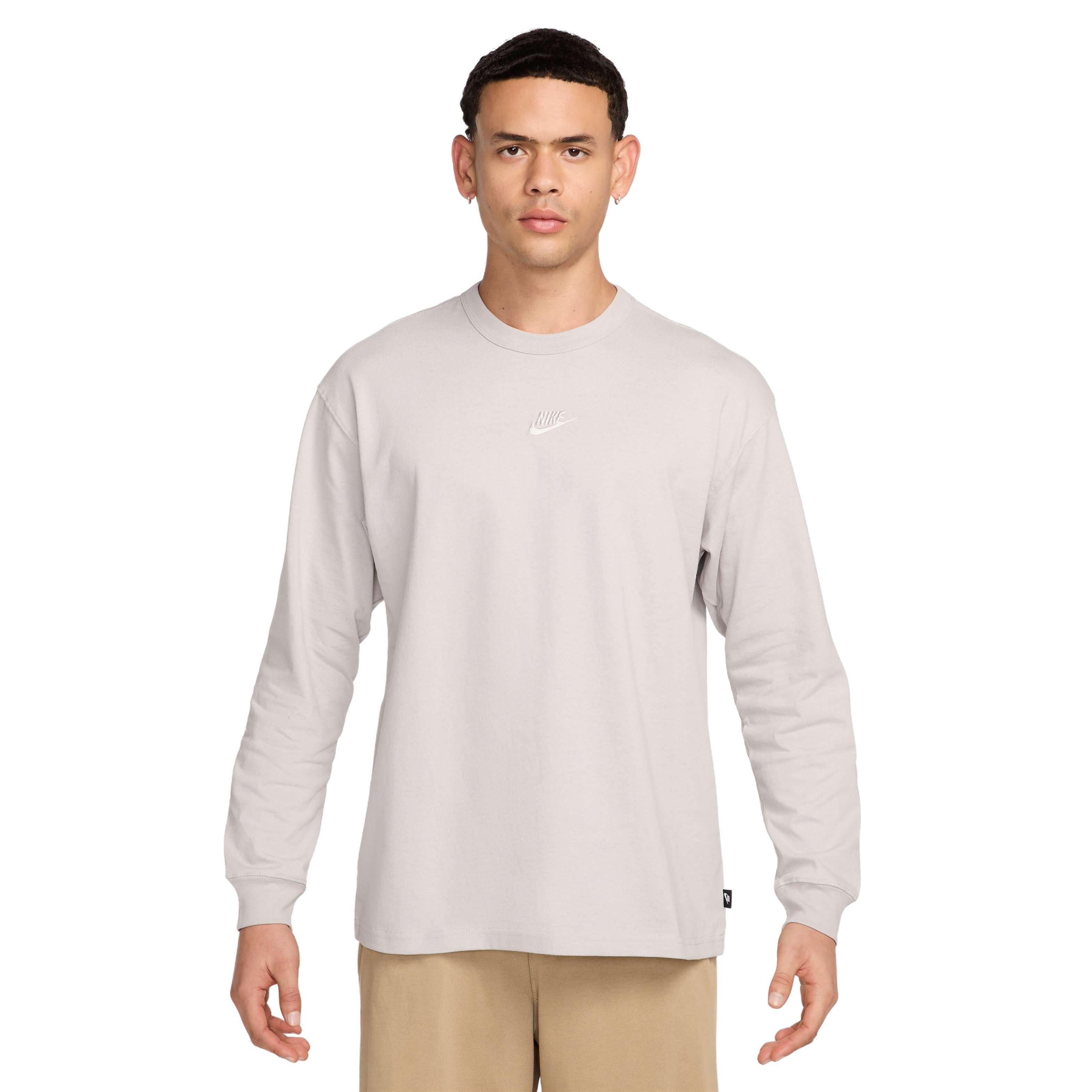 Nike Men's Sportswear Premium Essentials Long-Sleeve T-Shirt - GREY Thumbnail View 1
