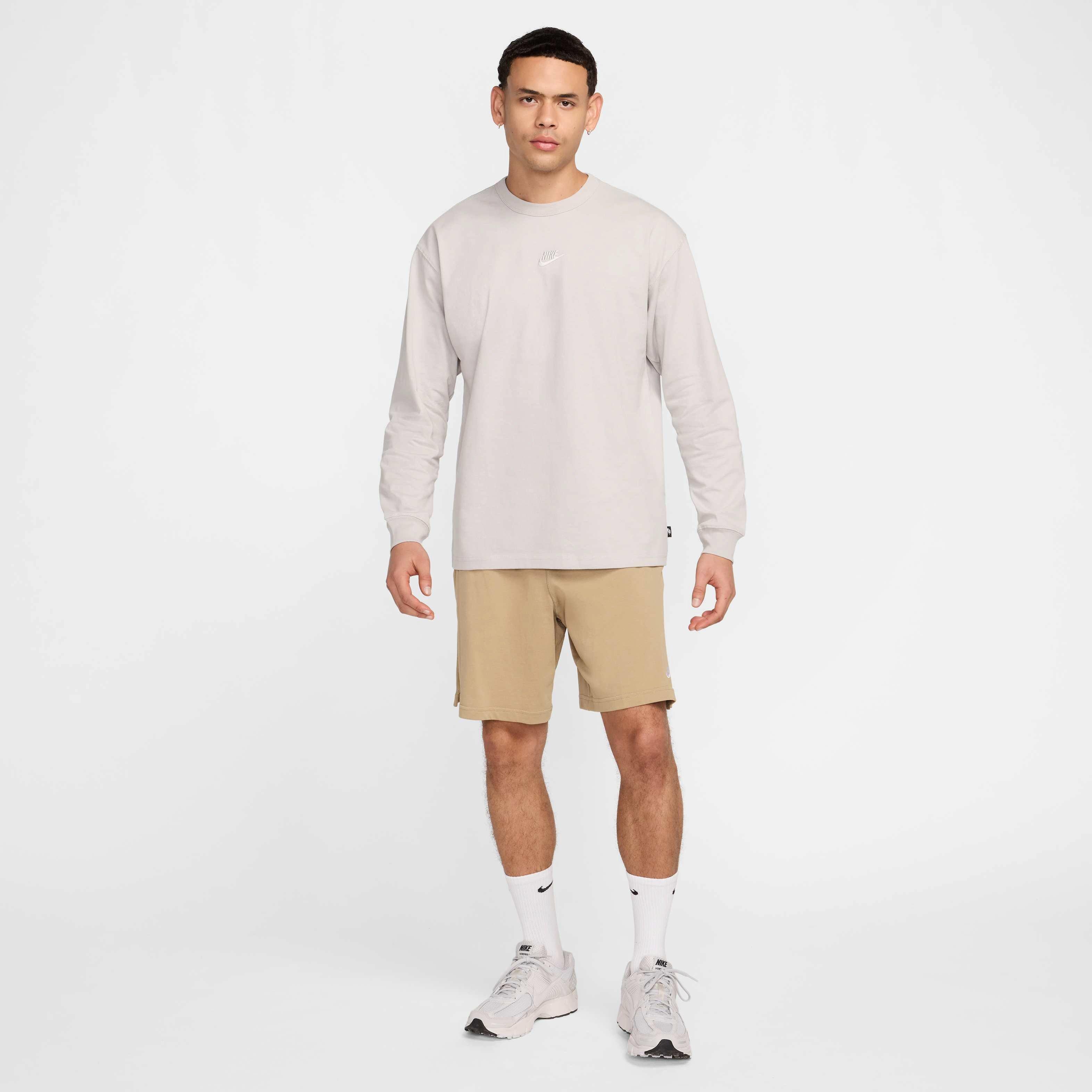 Nike Men's Sportswear Premium Essentials Long-Sleeve T-Shirt - GREY Thumbnail View 6