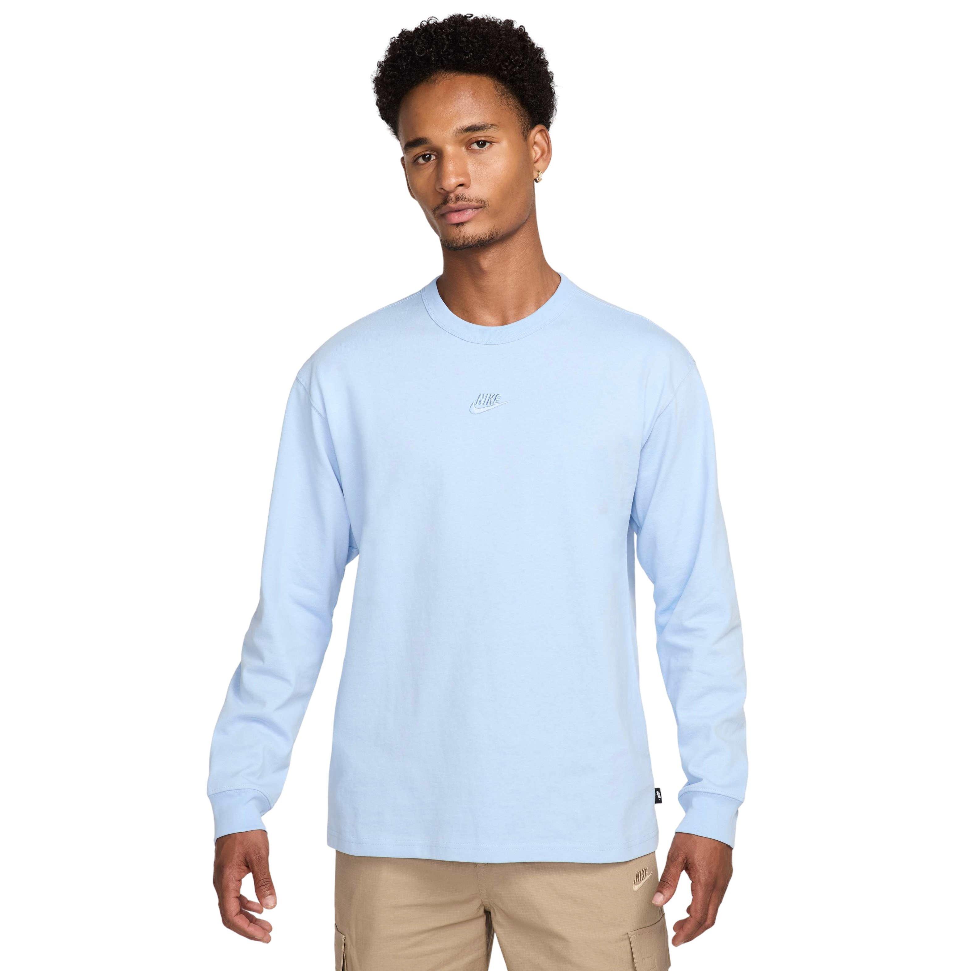 Nike Men's Sportswear Premium Essentials Long-Sleeve Loose T-Shirt - BLUE Thumbnail View 1