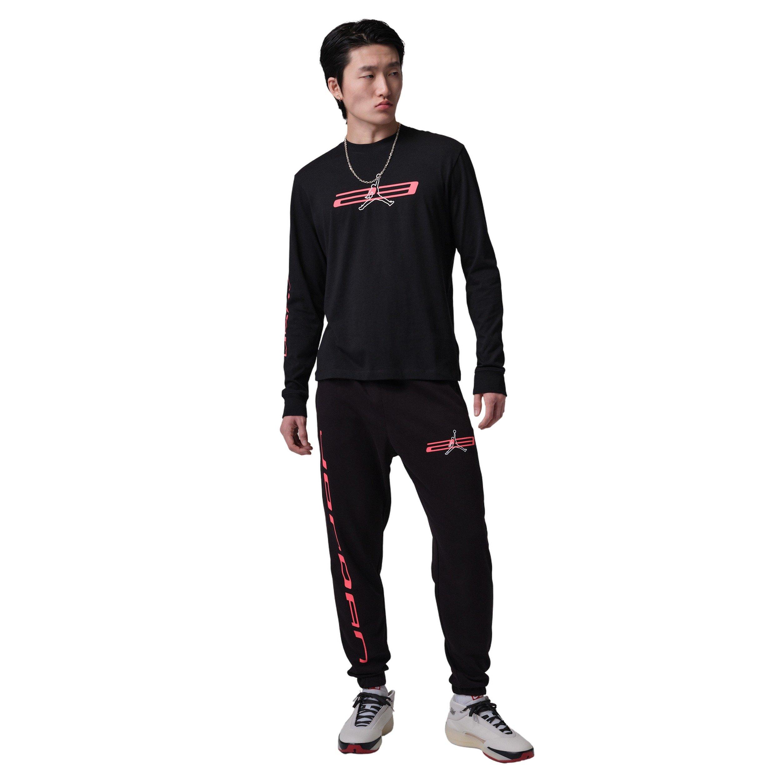 Jordan Men's Sport Dri-FIT Graphic Long Sleeve Crewneck Sweatshirt - BLACK Thumbnail View 5