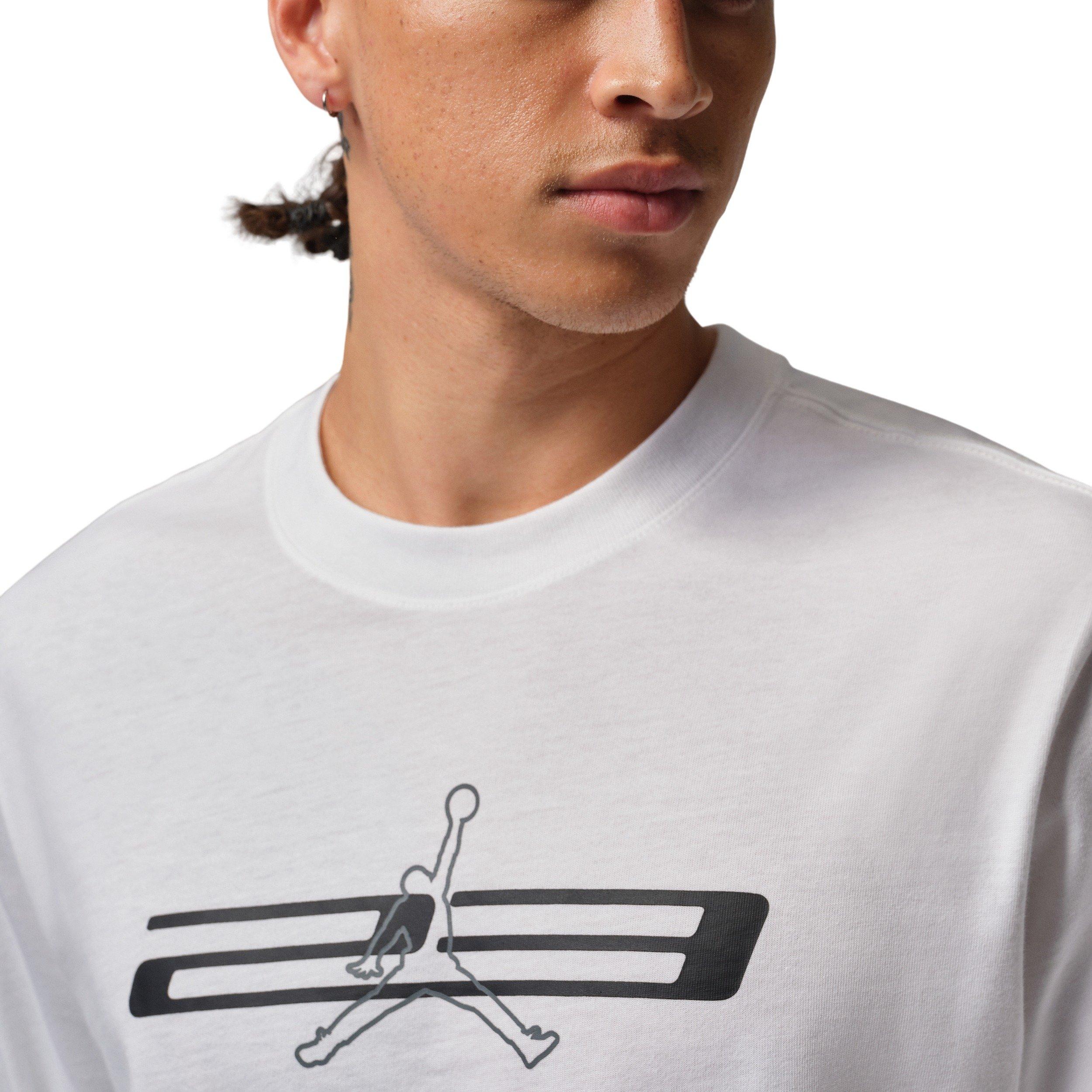 Jordan Men's Sport Dri-FIT Graphic Long Sleeve Crewneck Sweatshirt - WHITE Thumbnail View 3