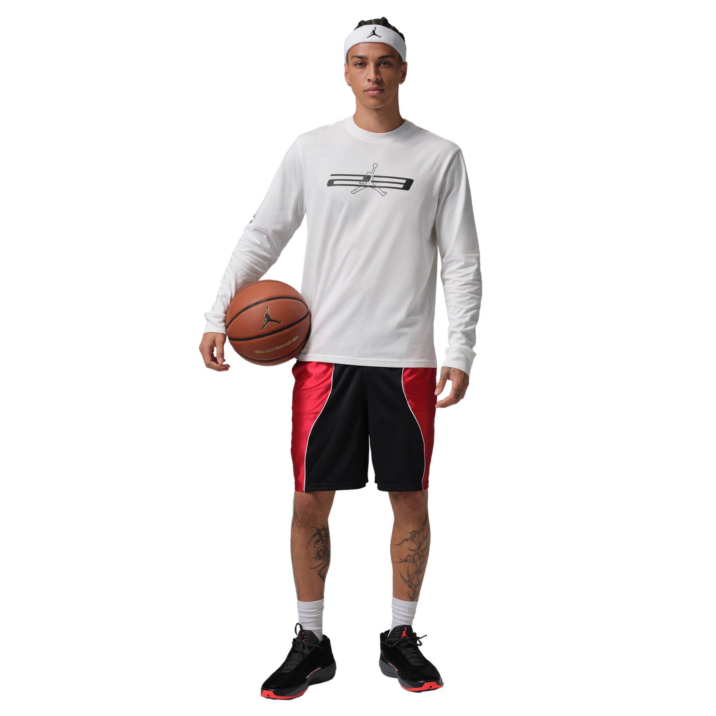 Jordan Men's Sport Dri-FIT Graphic Long Sleeve Crewneck Sweatshirt - WHITE Thumbnail View 6