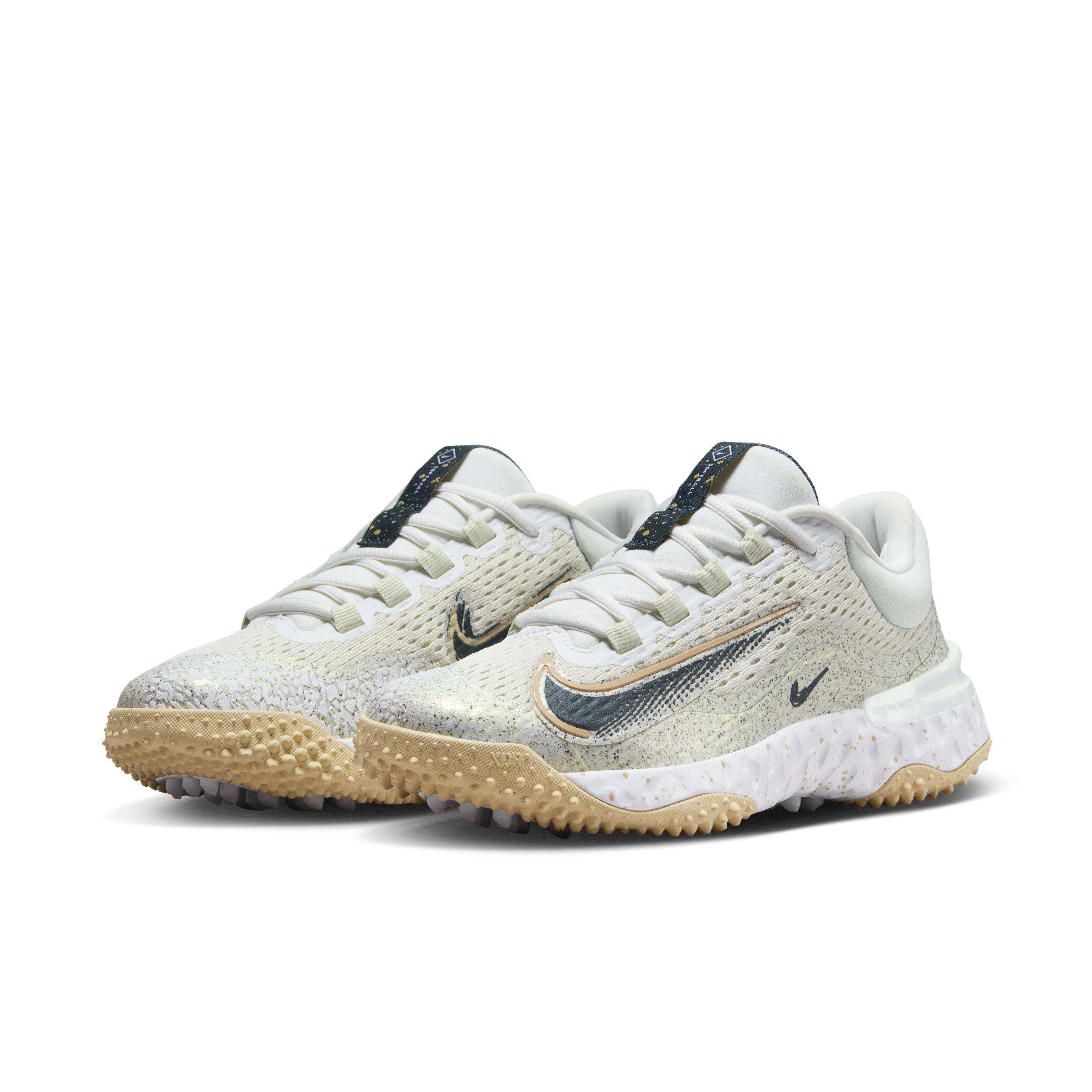 Nike Alpha Huarache Elite 4 Turf "S Glass/Deep Jungle/SSM/Summit White" Women's Softball Shoe - GLASS/JUNGLE/SSM/WHITE Thumbnail View 3