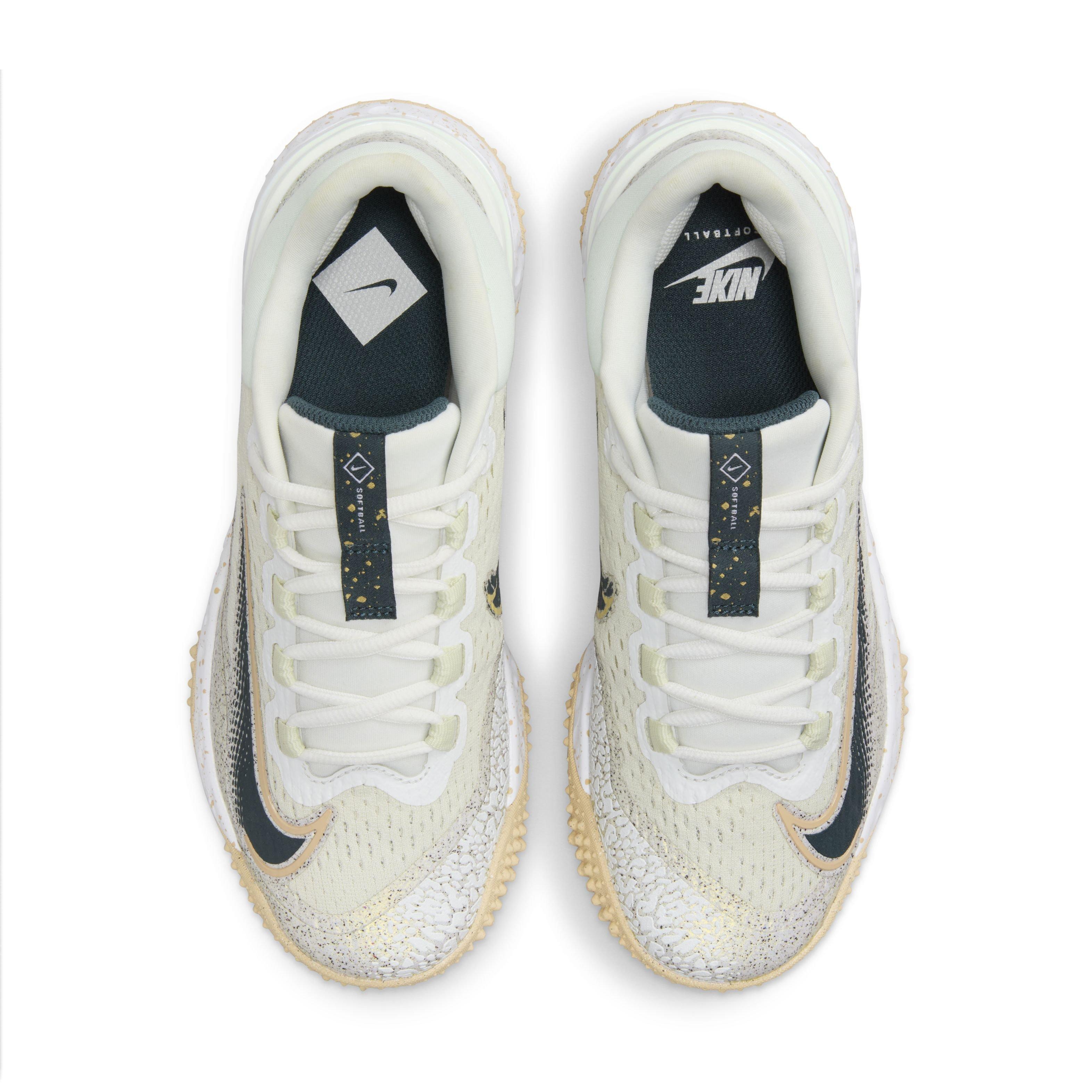 Nike Alpha Huarache Elite 4 Turf "S Glass/Deep Jungle/SSM/Summit White" Women's Softball Shoe - GLASS/JUNGLE/SSM/WHITE Thumbnail View 4