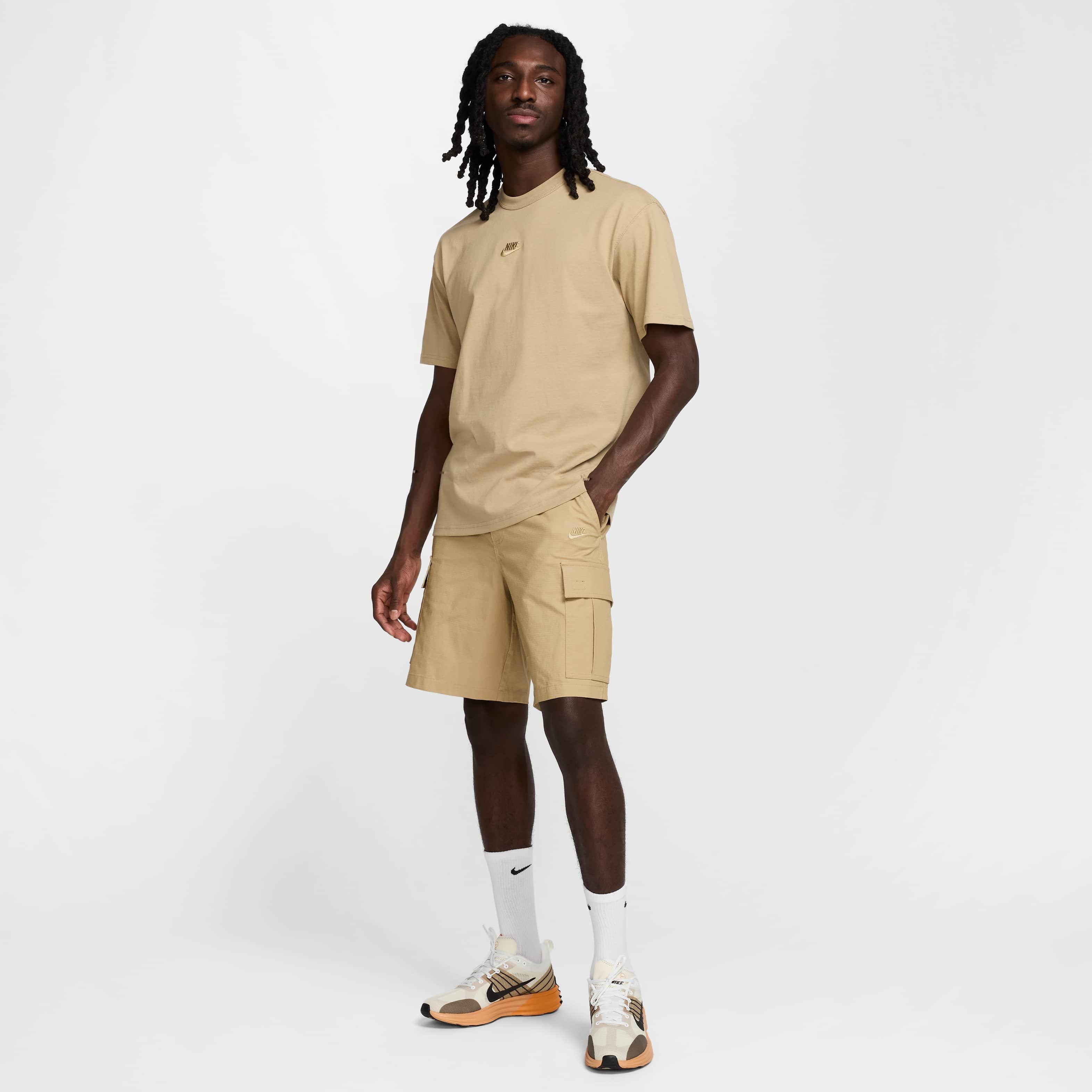 Nike Men's Sportswear Premium Essentials T-Shirt - BEIGE Thumbnail View 6