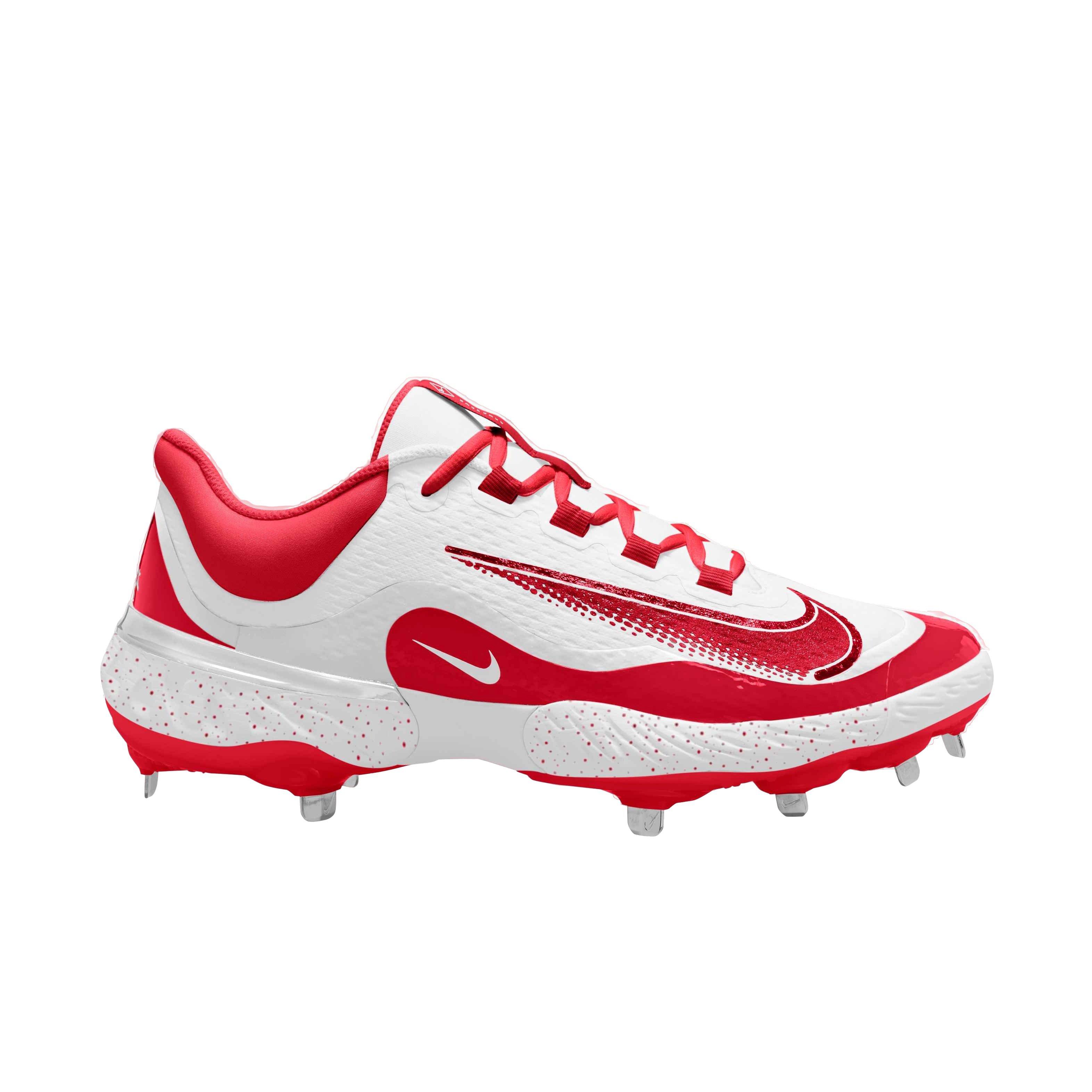 Nike Alpha Huarache Elite 4 Low MCS White Red Men s Baseball Cleat Hibbett