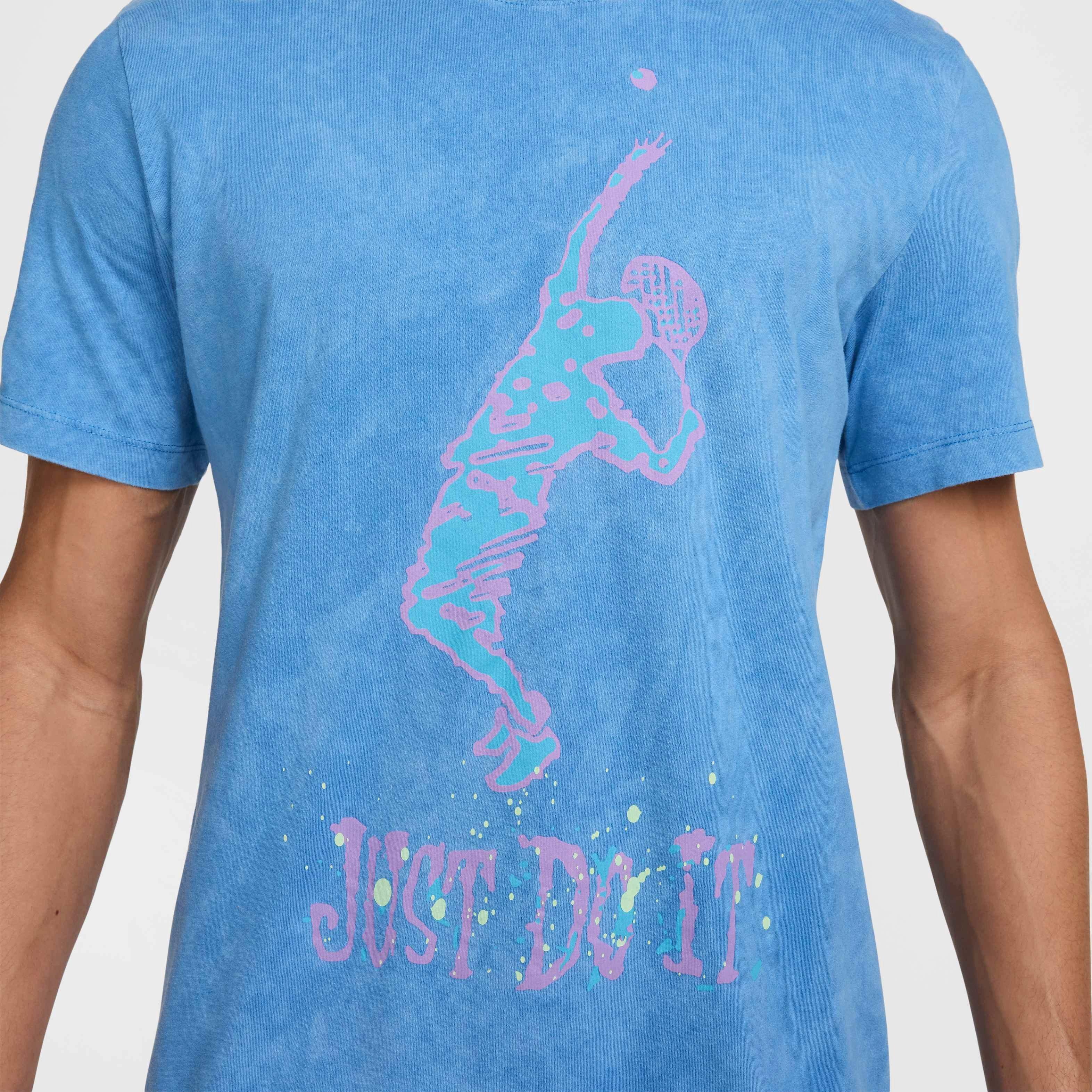 NikeCourt Men's OC Serve Tennis T-Shirt - LT BLUE Thumbnail View 4