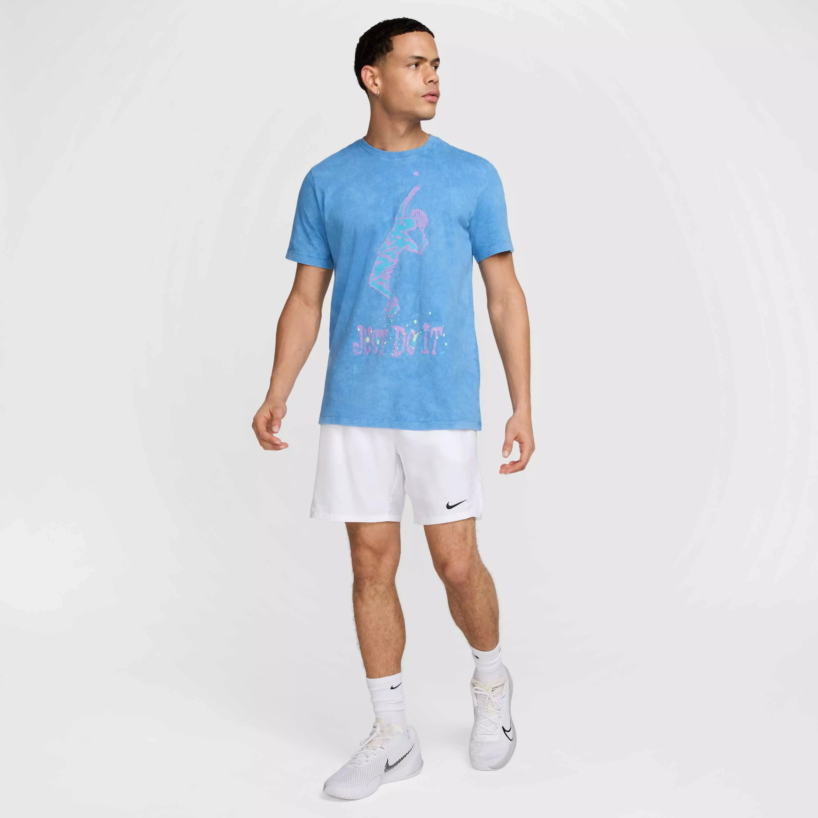 NikeCourt Men's OC Serve Tennis T-Shirt - LT BLUE