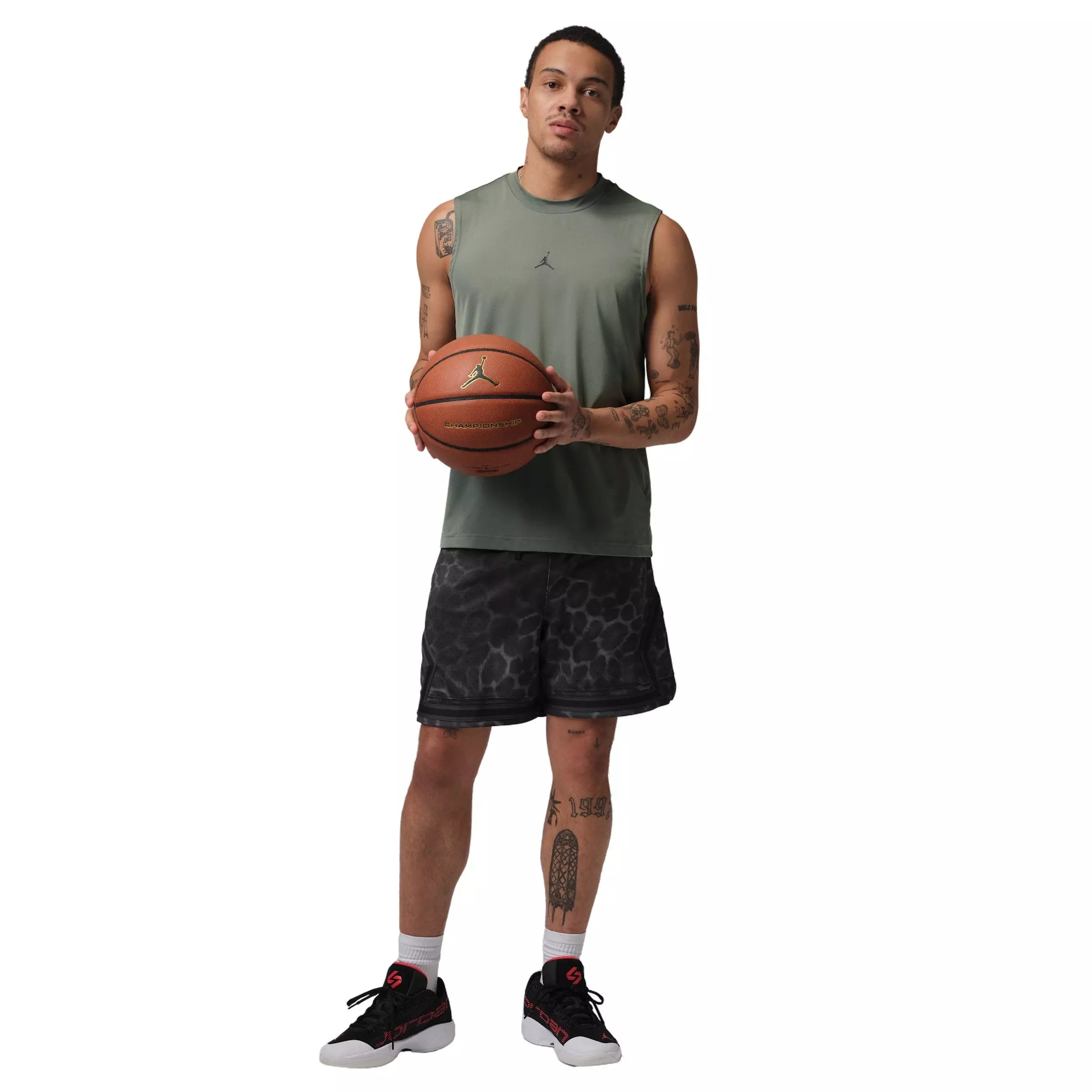Jordan Men's Sport Dri-FIT Printed Diamond Shorts - BLACK