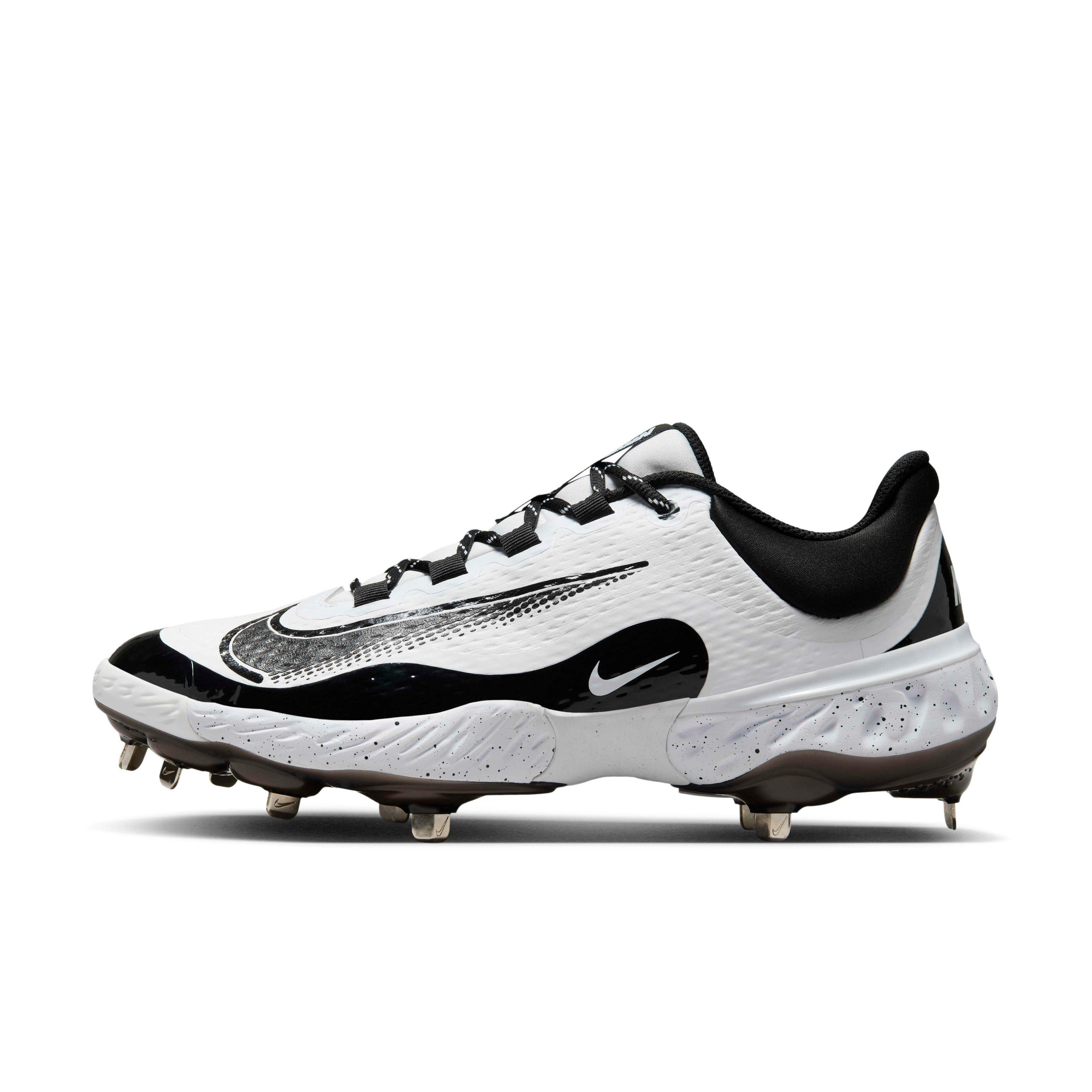 Nike Alpha Huarache Elite 4 Low "White/Black" Men's Baseball Cleat - WHITE/BLACK Thumbnail View 2