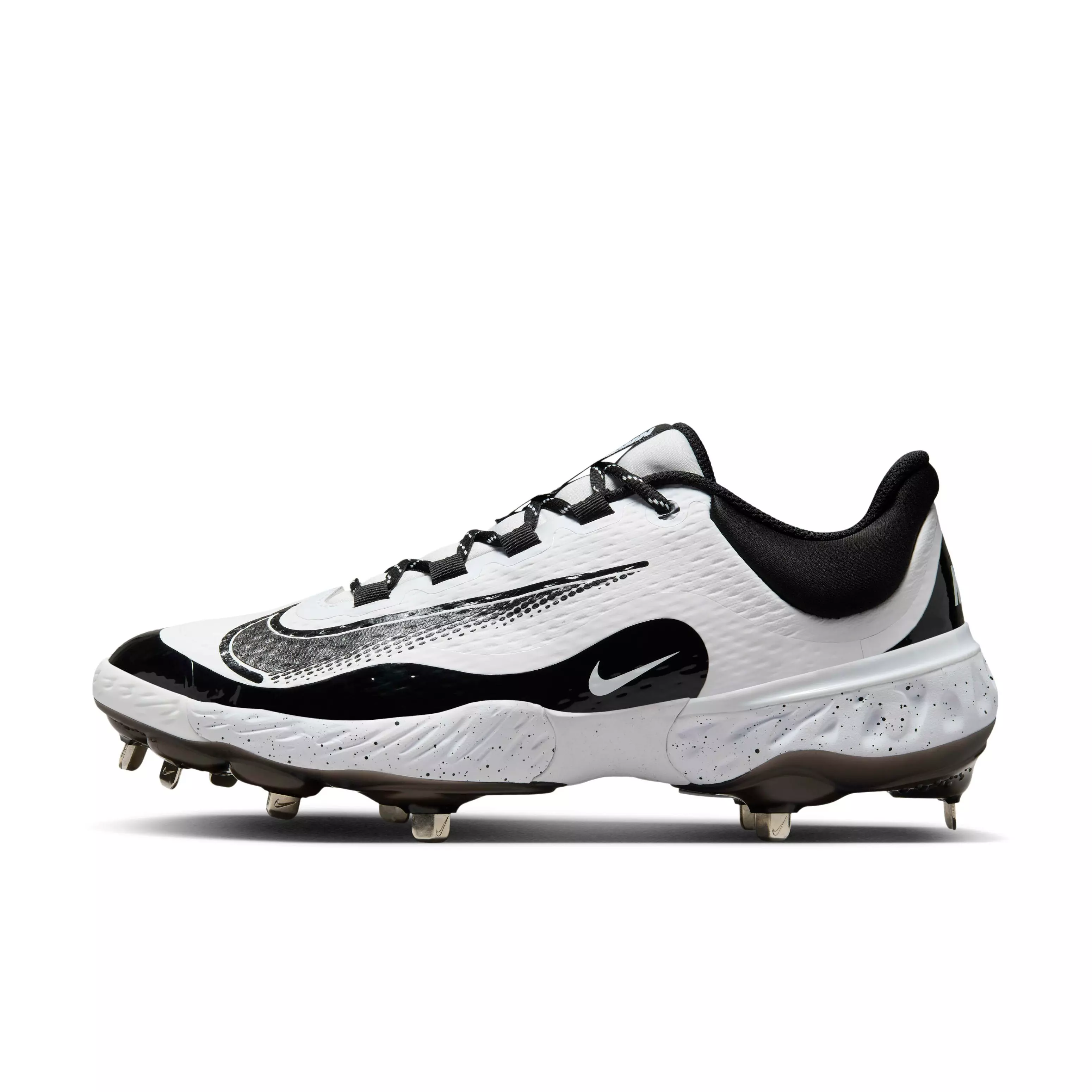 Nike Alpha Huarache Elite 4 Low MCS "White/Black" Men's Baseball Cleat - WHITE/BLACK