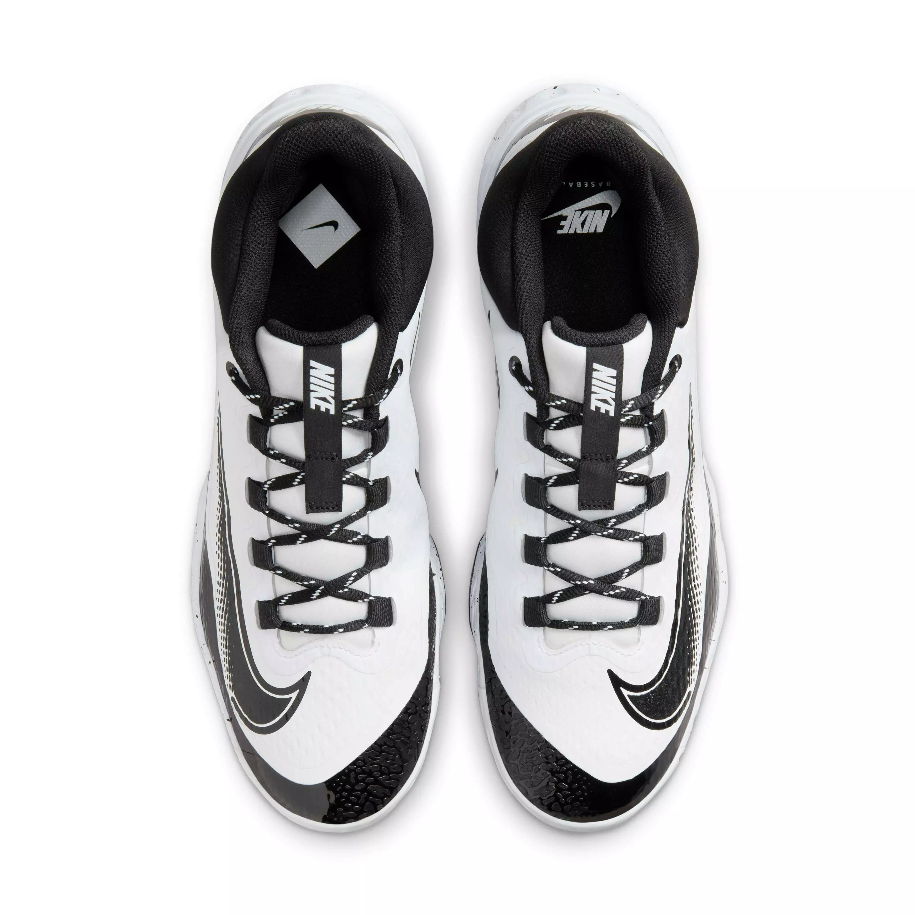 Nike Alpha Huarache Elite 4 Low MCS "White/Black" Men's Baseball Cleat - WHITE/BLACK