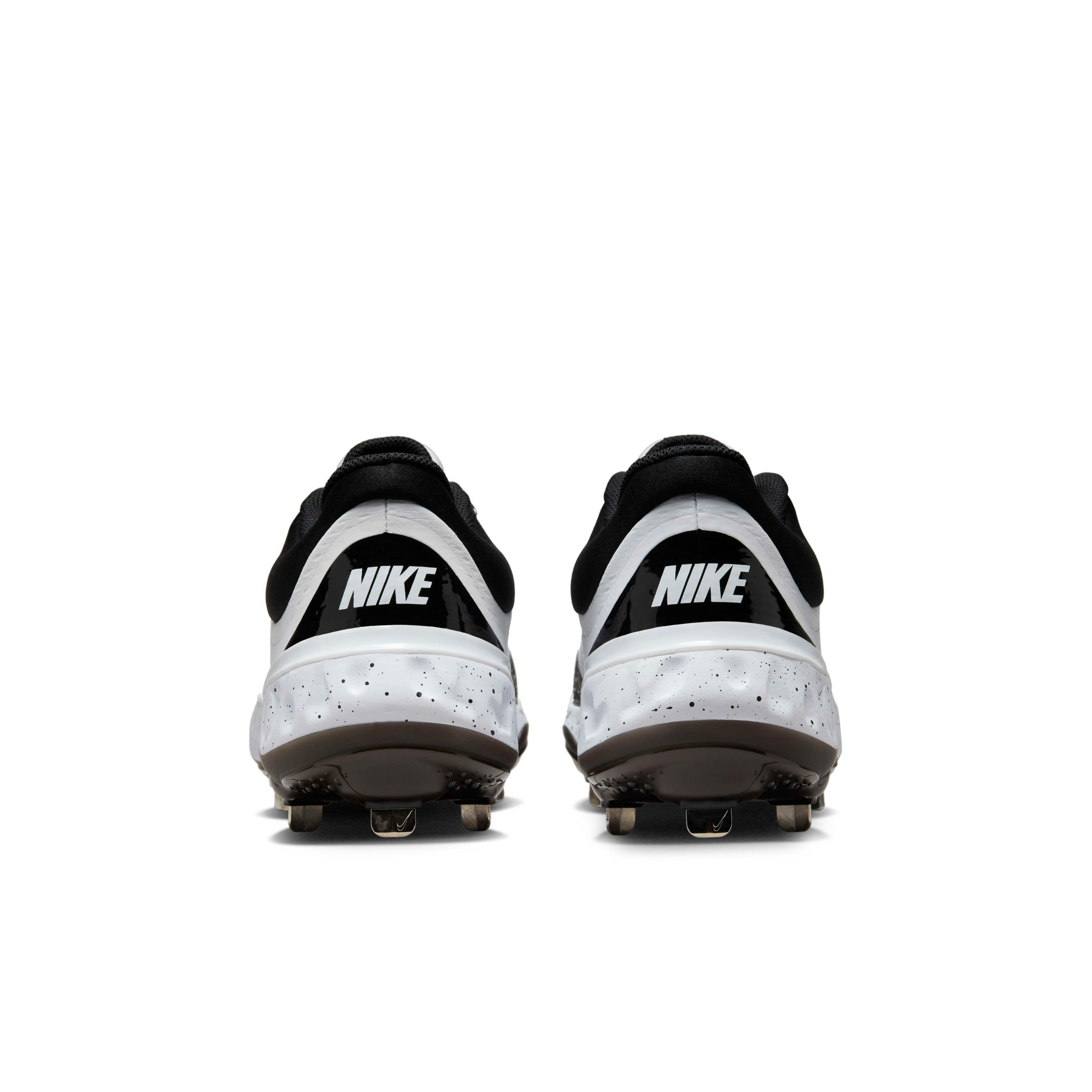 Nike Alpha Huarache Elite 4 Low "White/Black" Men's Baseball Cleat - WHITE/BLACK Thumbnail View 5