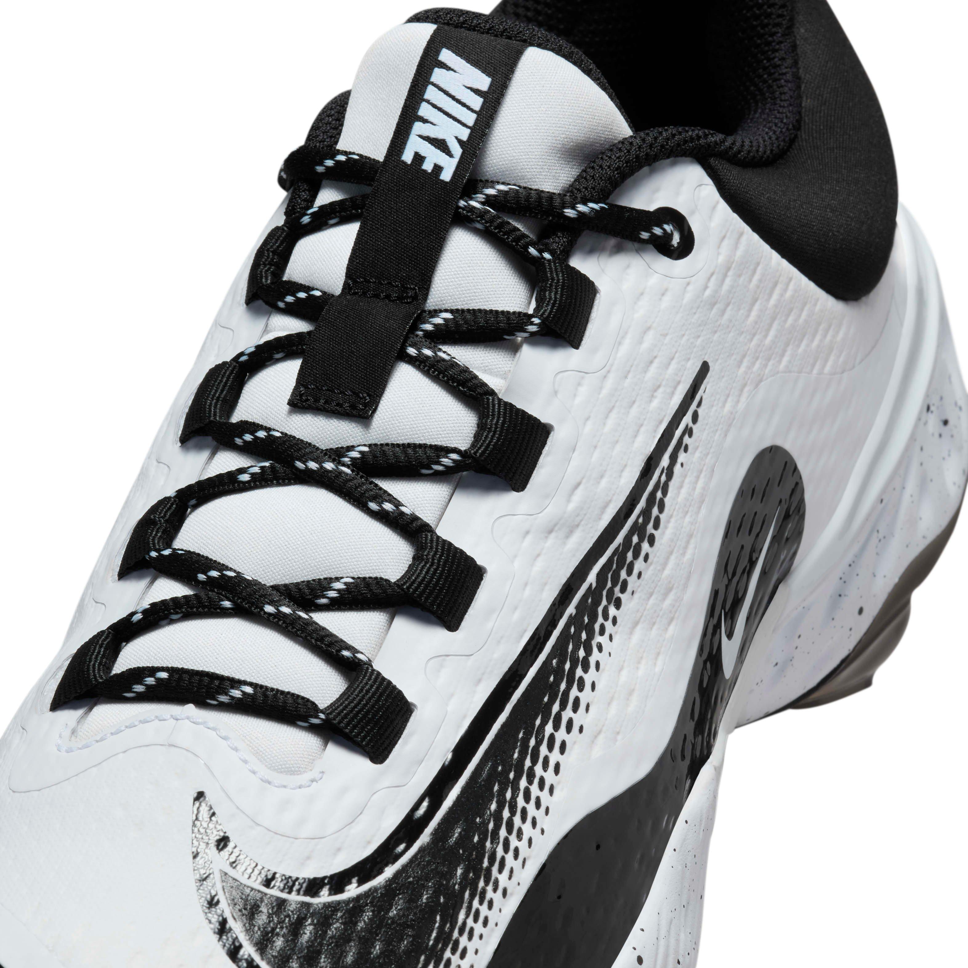 Nike Alpha Huarache Elite 4 Low "White/Black" Men's Baseball Cleat - WHITE/BLACK Thumbnail View 8