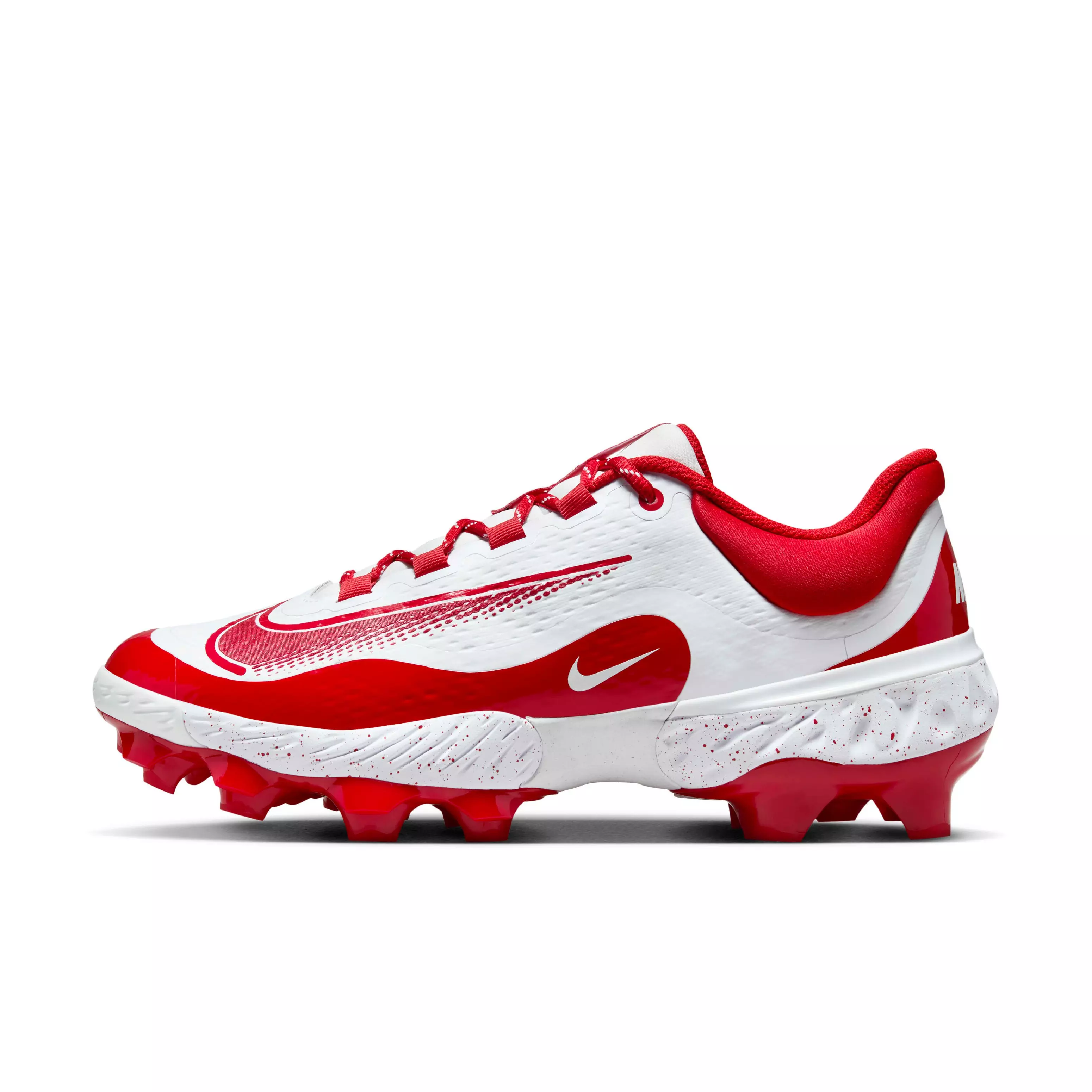Nike Alpha Huarache Elite 4 Low MCS "White/University Red" Men's Baseball Cleat - WHITE/RED