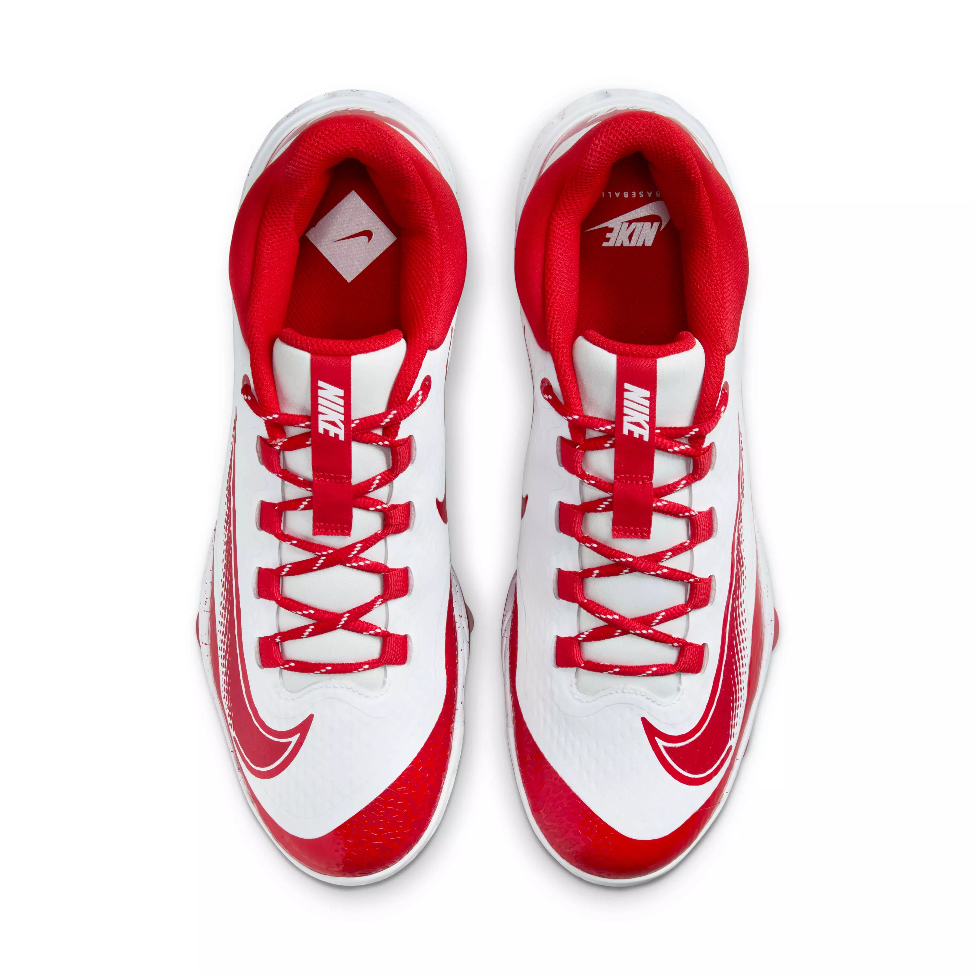 Nike Alpha Huarache Elite 4 Low MCS "White/University Red" Men's Baseball Cleat - WHITE/RED