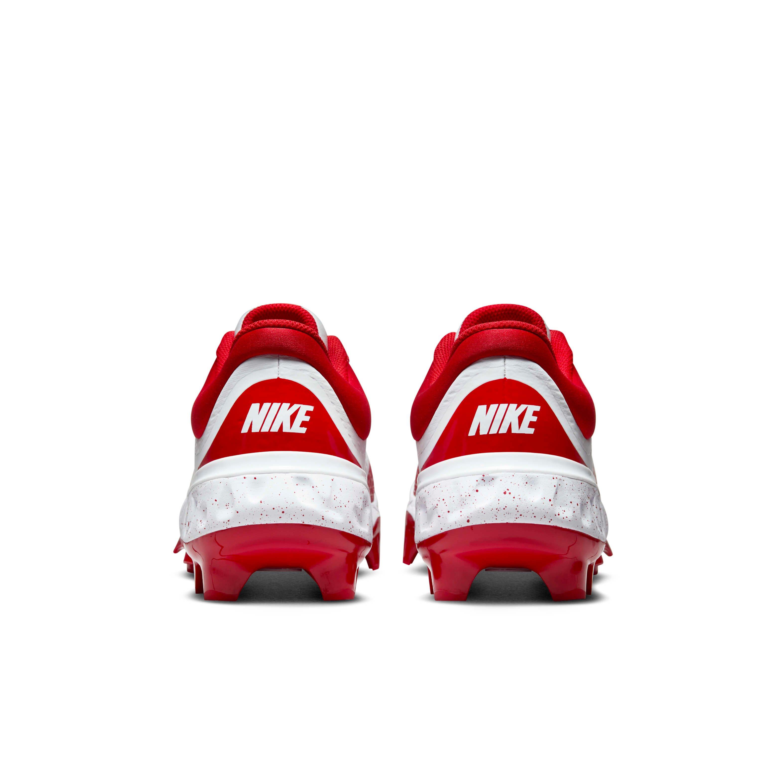 Nike Alpha Huarache Elite 4 Low MCS "White/University Red" Men's Baseball Cleat - WHITE/RED Thumbnail View 5