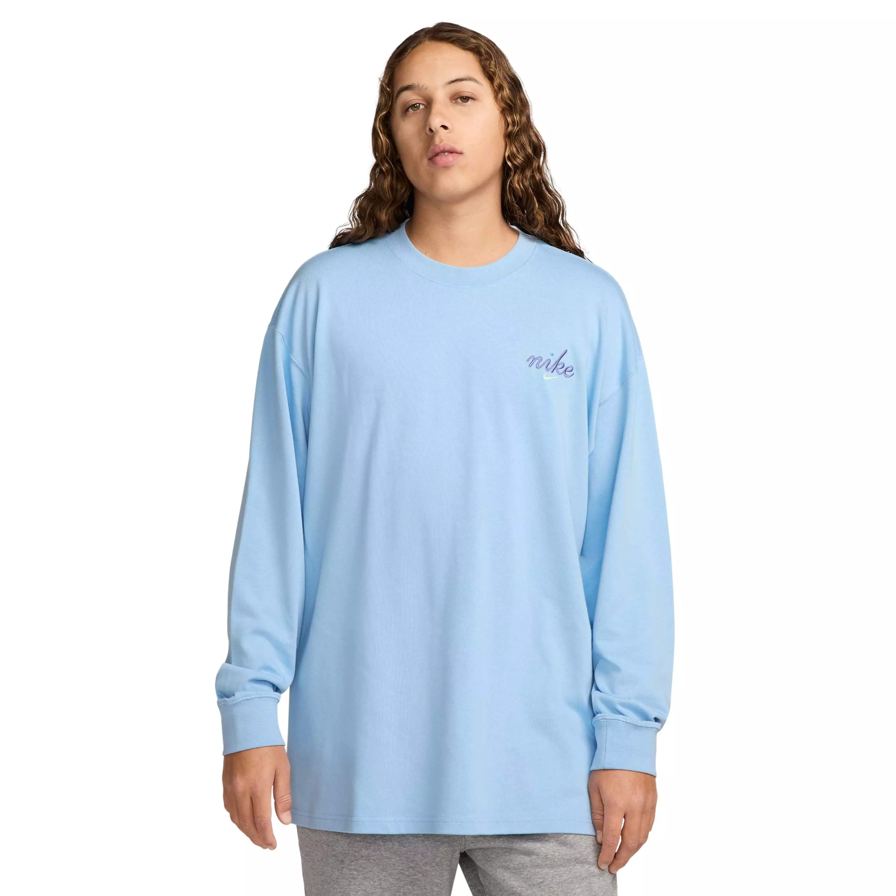 Nike Unisex Sportswear Long-Sleeved Max90 LBR Craft T-Shirt - LT BLUE