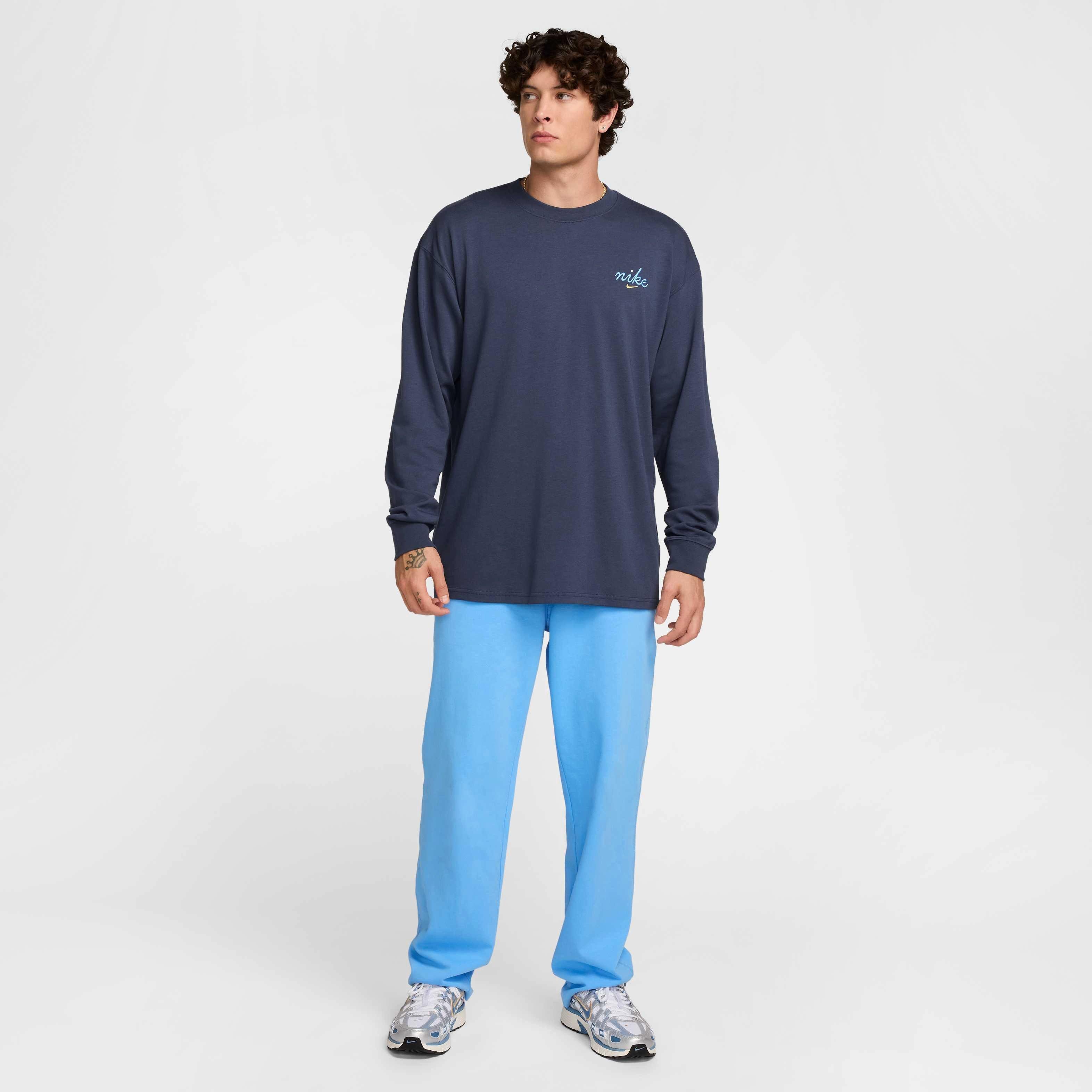 Nike Unisex Sportswear Long-Sleeved Max90 LBR Craft T-Shirt - DK BLUE Thumbnail View 6