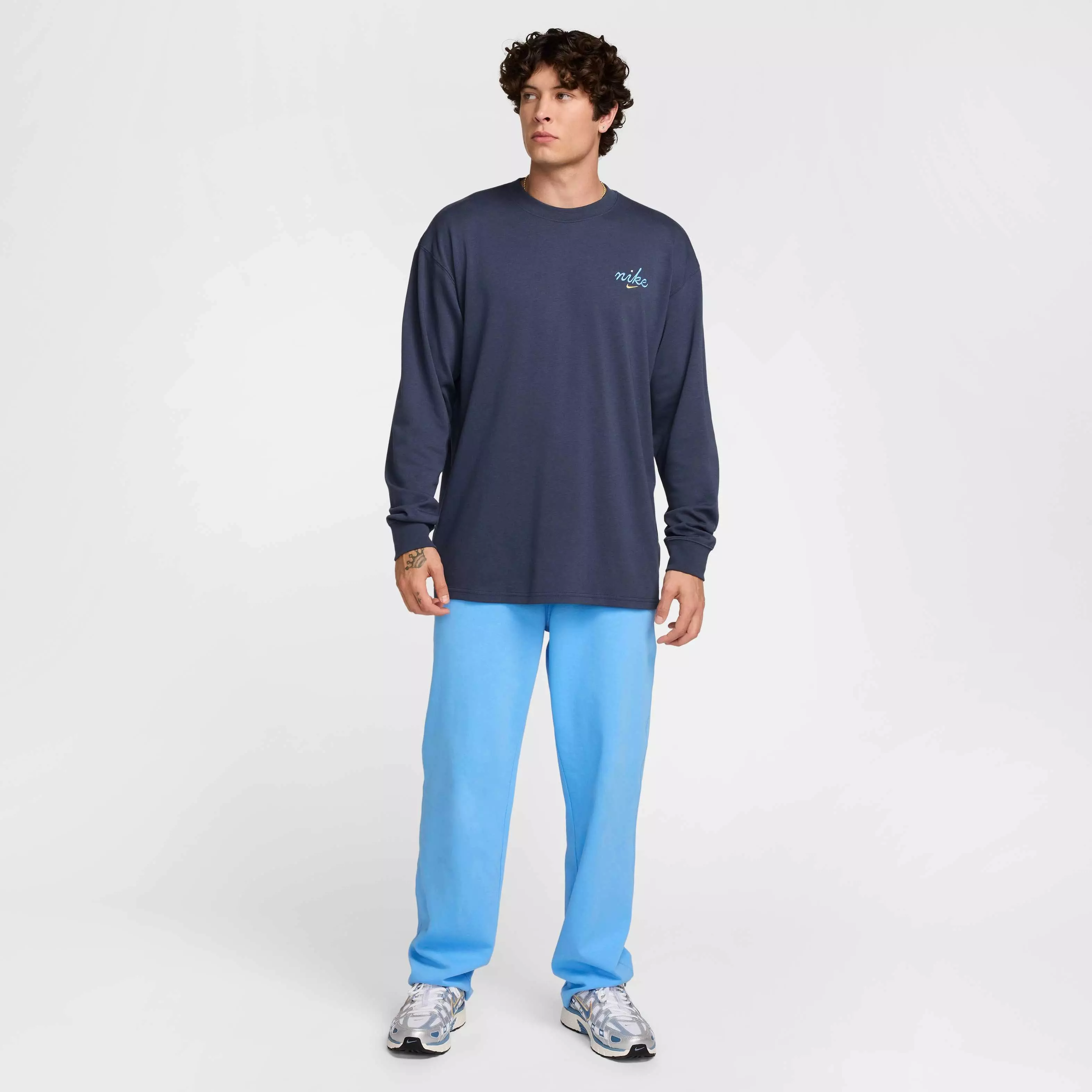 Nike Unisex Sportswear Long-Sleeved Max90 LBR Craft T-Shirt - DK BLUE