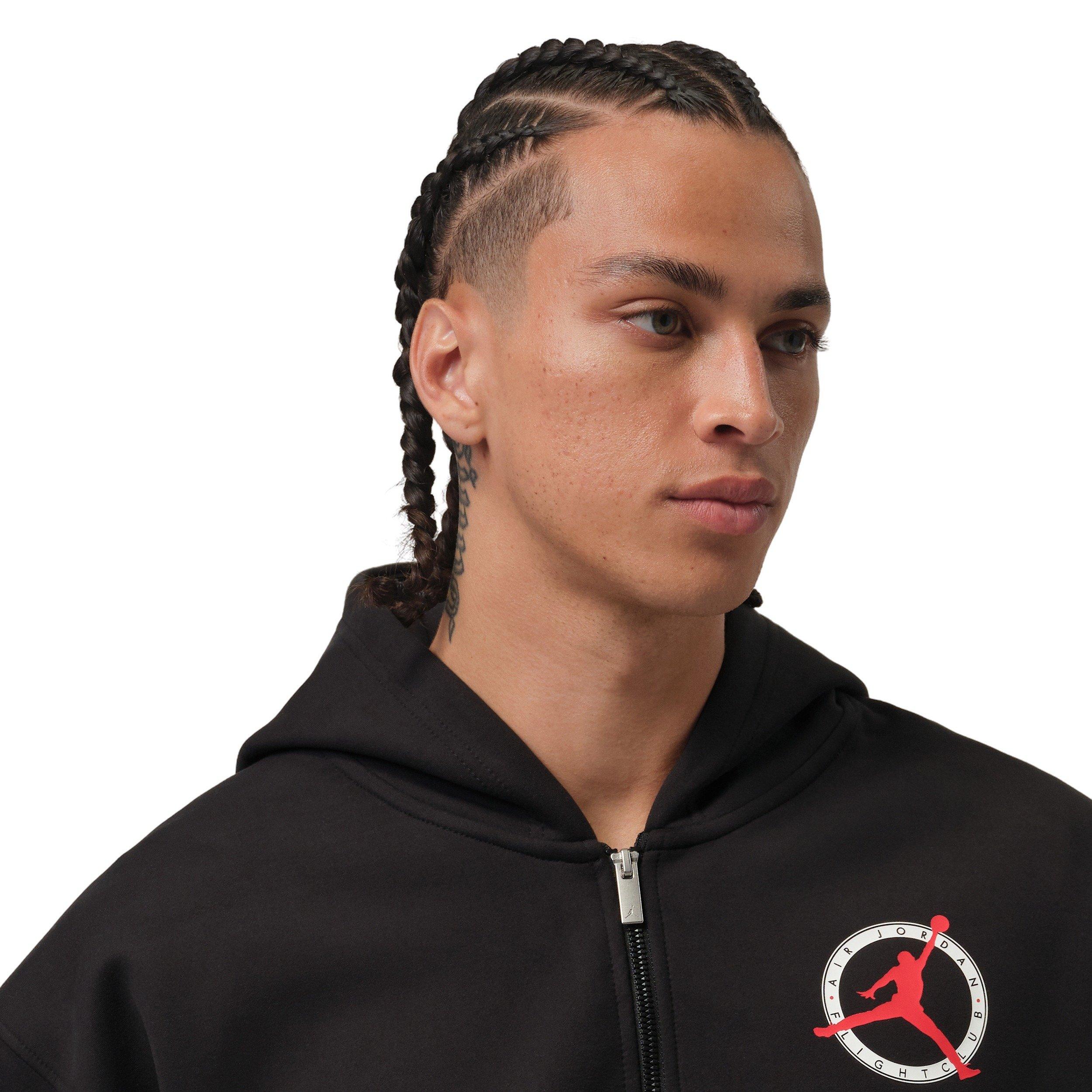 Jordan Men's Flight Club Fleece Full-Zip Knit Jacket - BLACK Thumbnail View 3