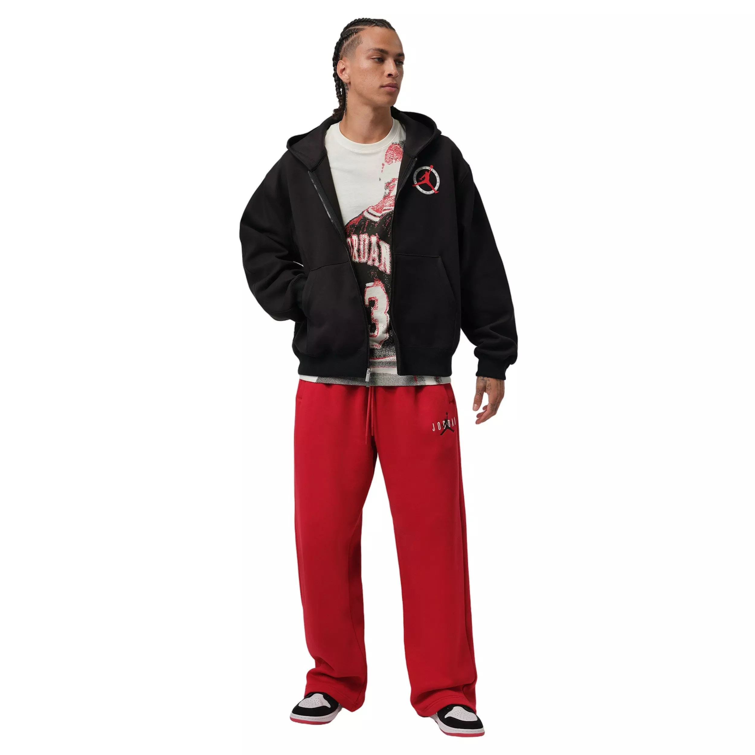 Jordan Men's Flight Club Fleece Full-Zip Knit Jacket - BLACK