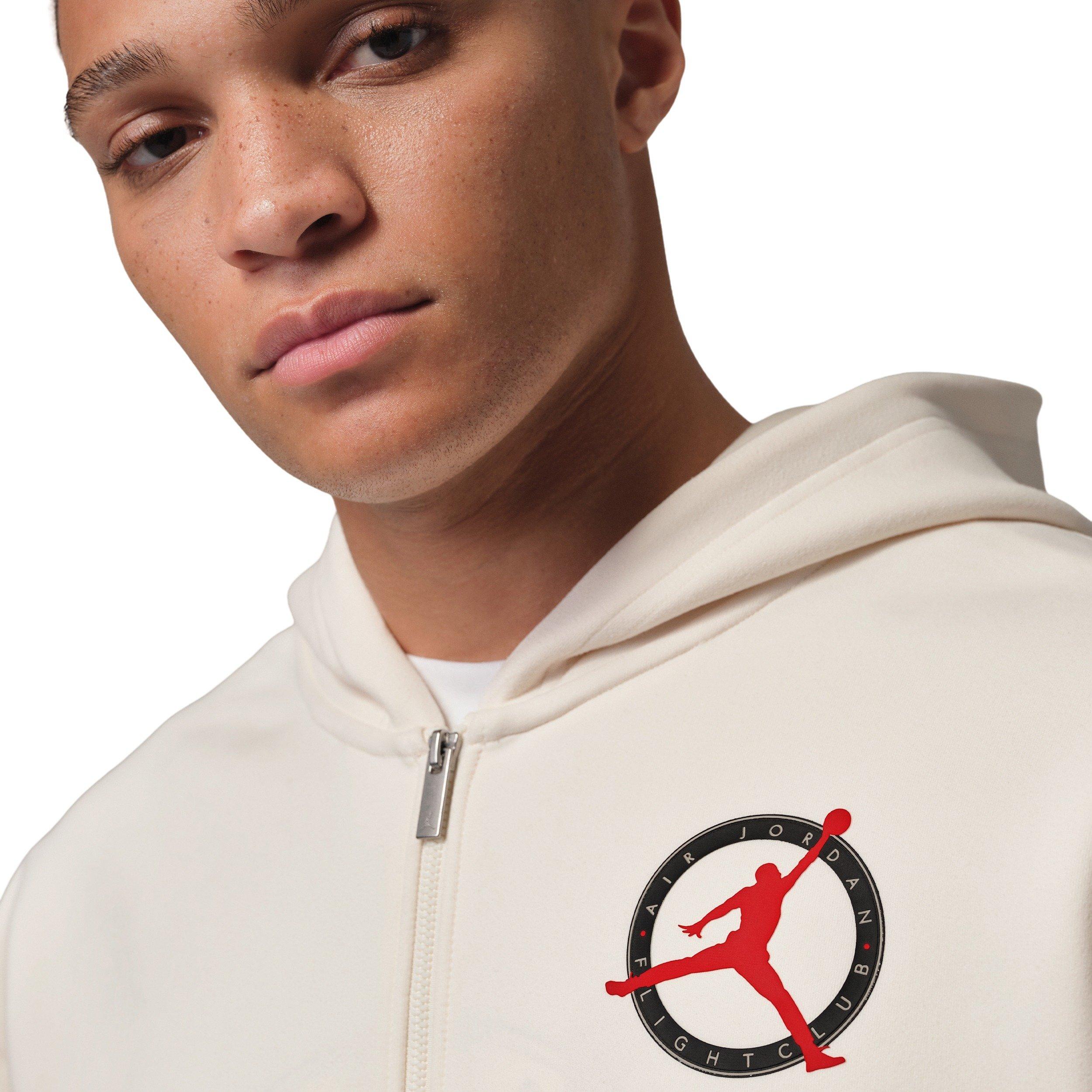 Jordan Men's Flight Club Fleece Full-Zip Knit Jacket - IVORY Thumbnail View 3