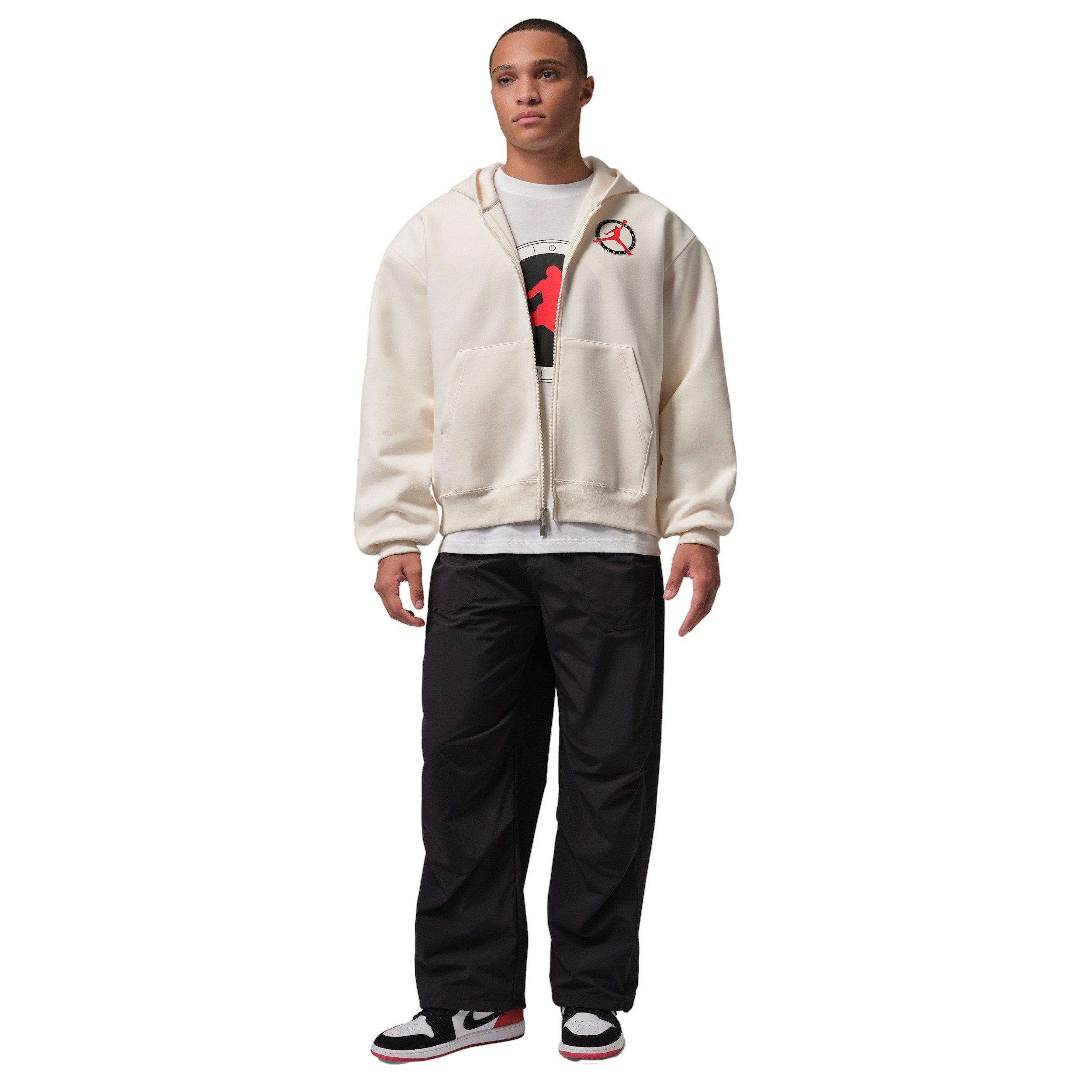 Jordan Men's Flight Club Fleece Full-Zip Knit Jacket - IVORY Thumbnail View 8