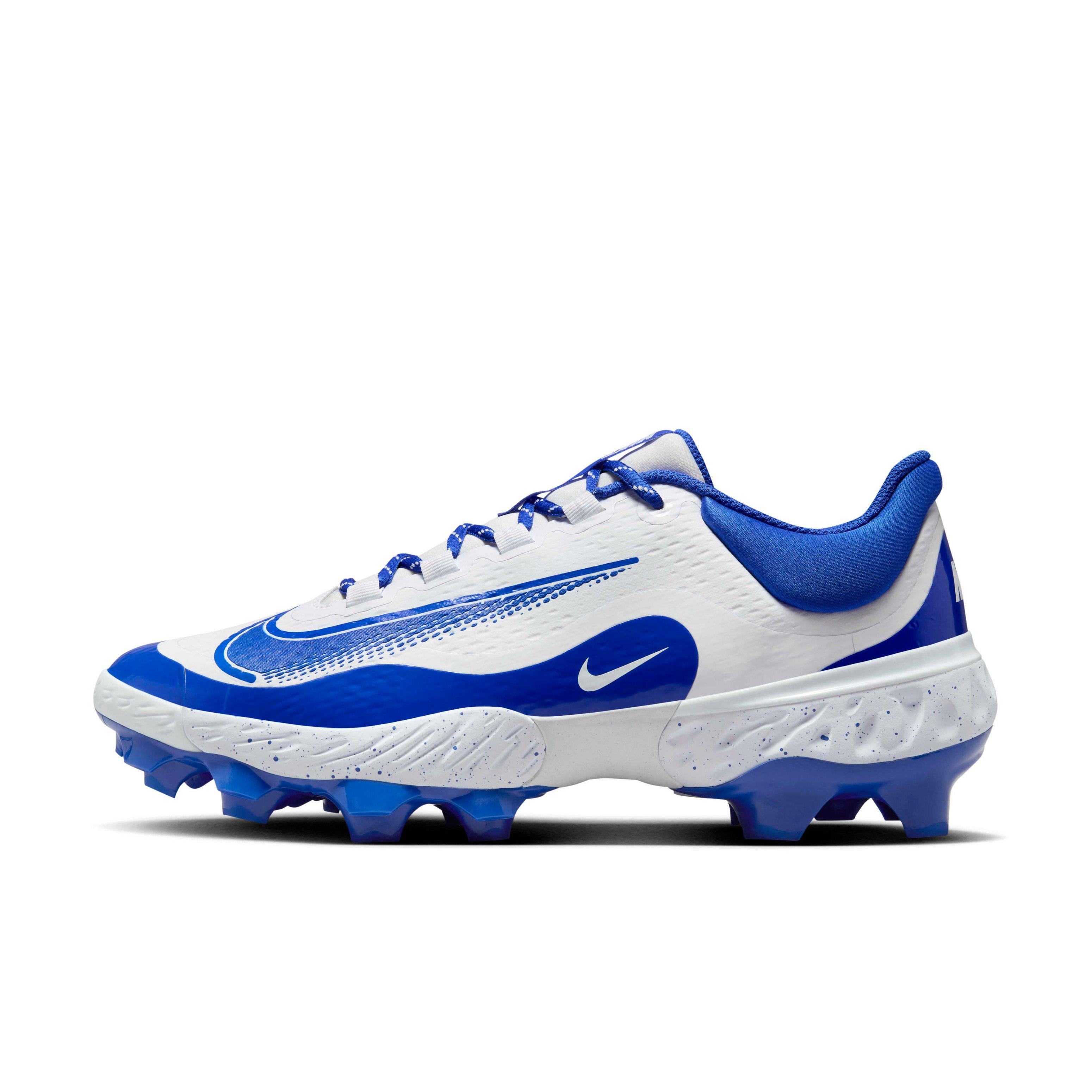 Nike Alpha Huarache Elite 4 Low MCS "White/Hyper Royal" Men's Baseball Cleat - WHITE/ROYAL Thumbnail View 2