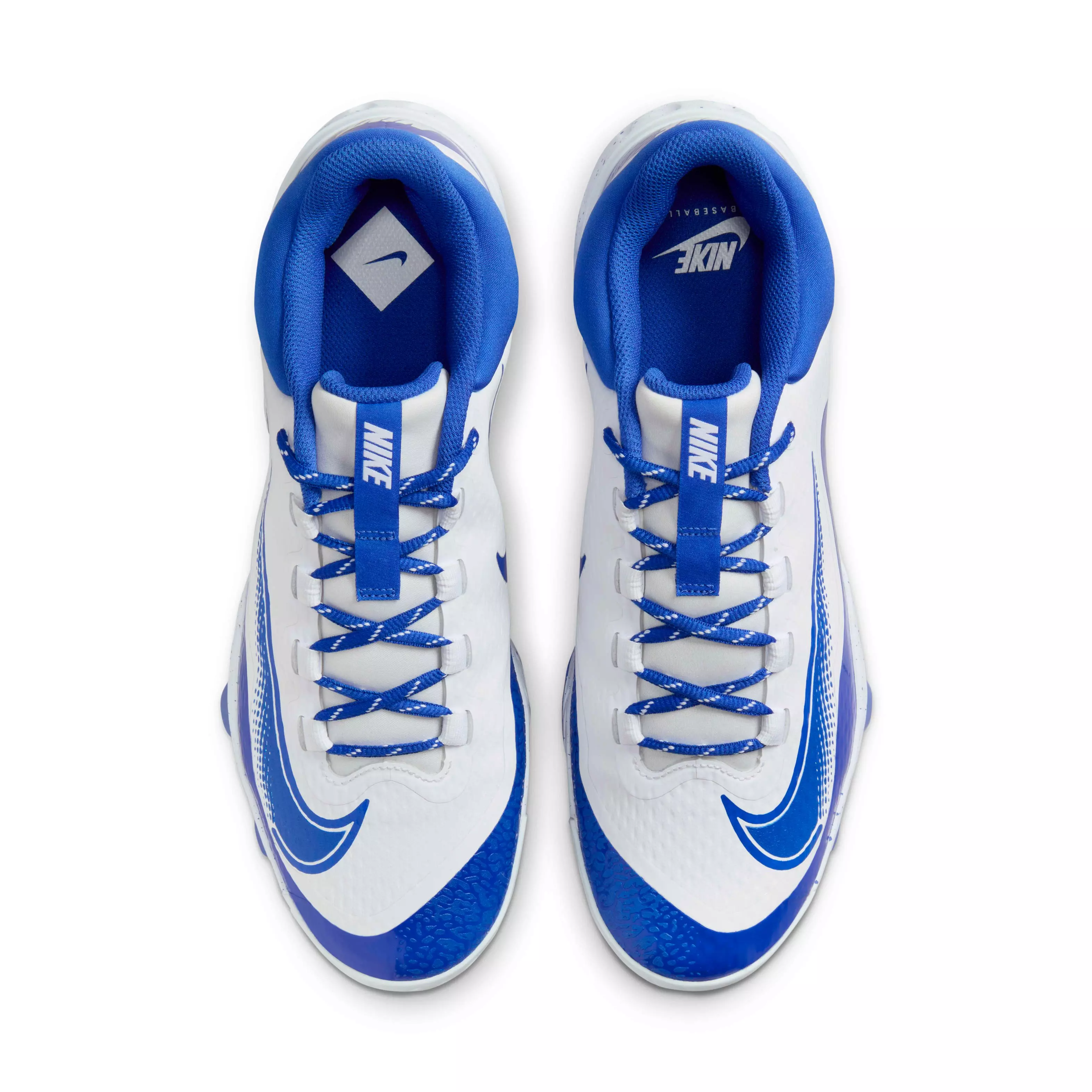 Nike Alpha Huarache Elite 4 Low MCS "White/Hyper Royal" Men's Baseball Cleat - WHITE/ROYAL