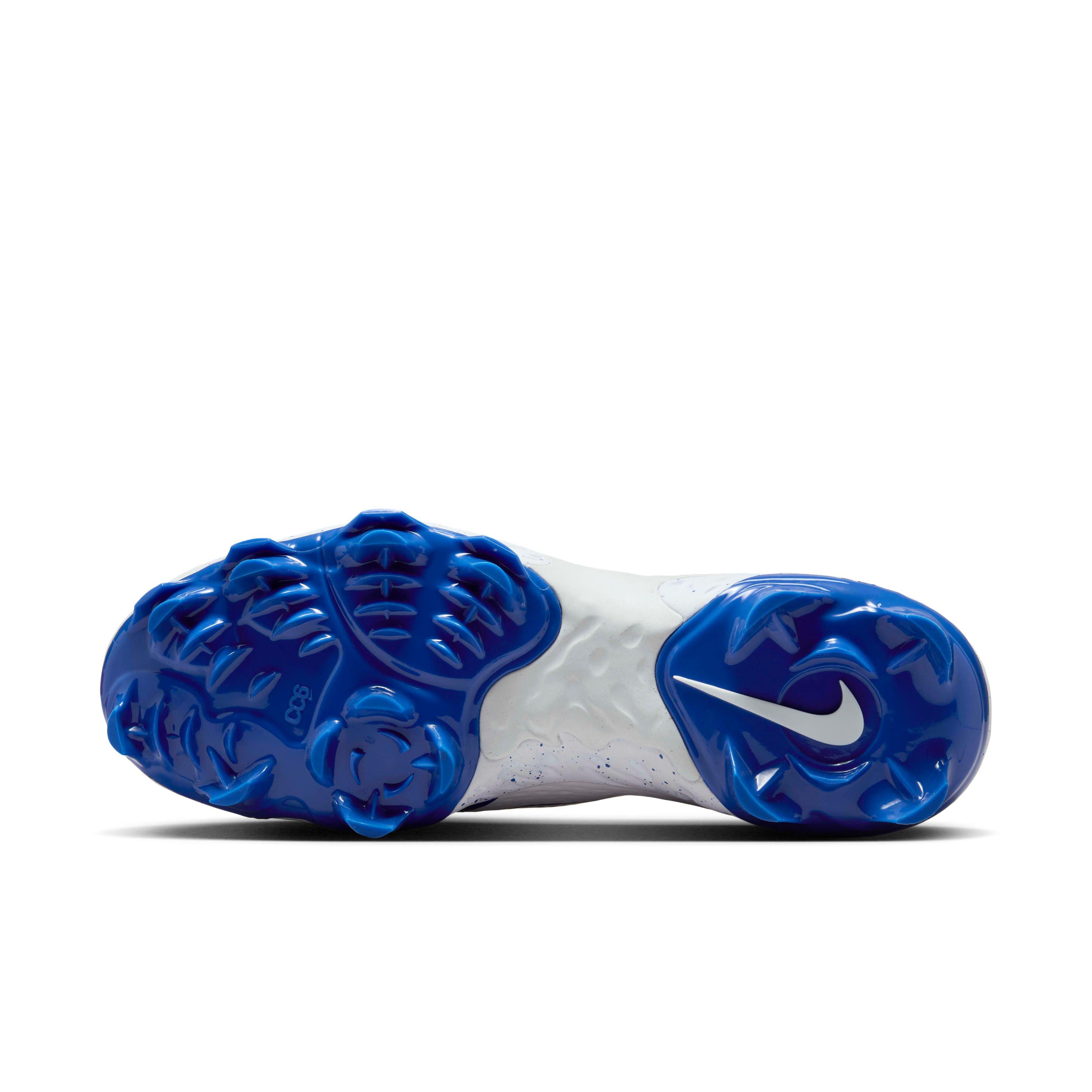 Nike Alpha Huarache Elite 4 Low MCS "White/Hyper Royal" Men's Baseball Cleat - WHITE/ROYAL Thumbnail View 6