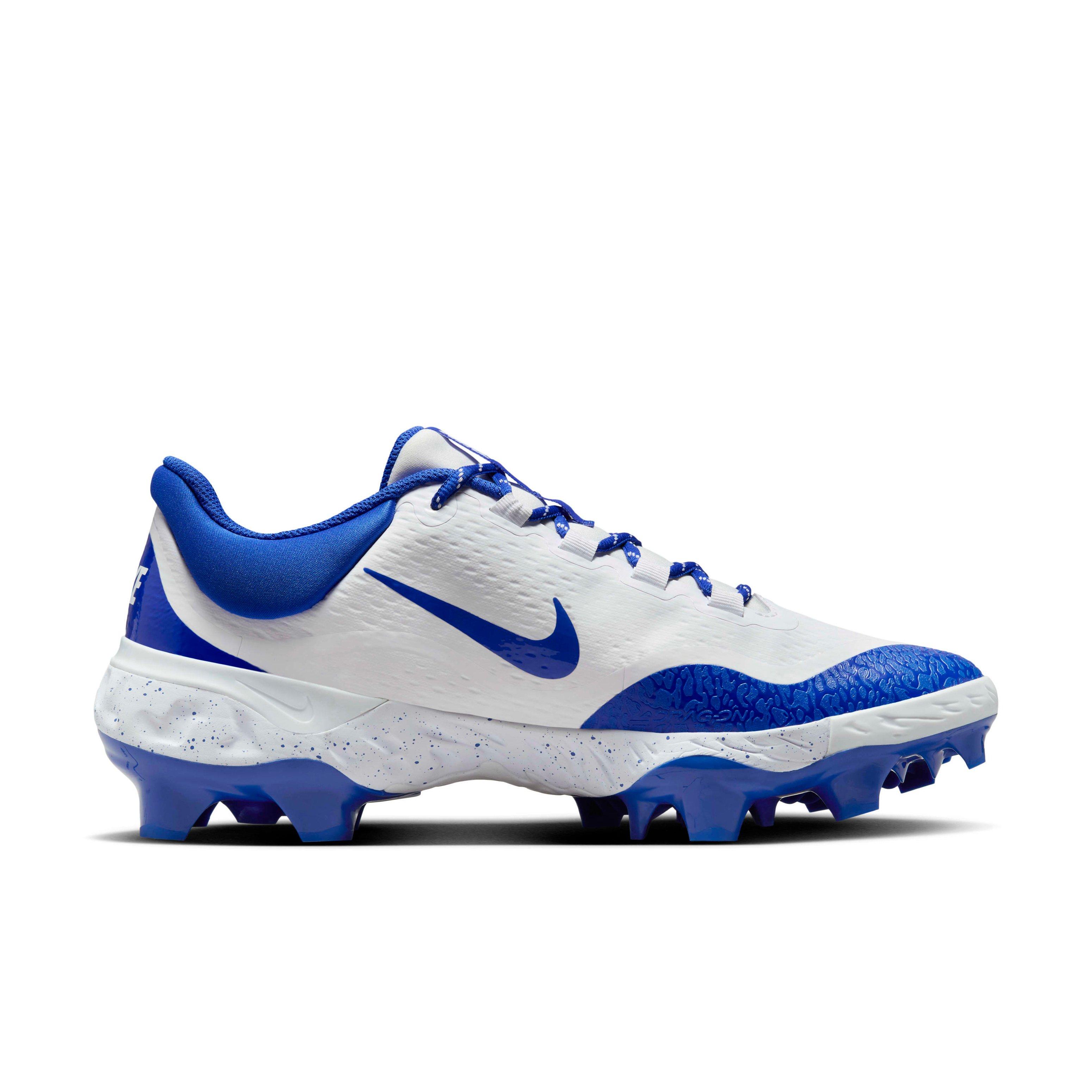 Nike Alpha Huarache Elite 4 Low MCS "White/Hyper Royal" Men's Baseball Cleat