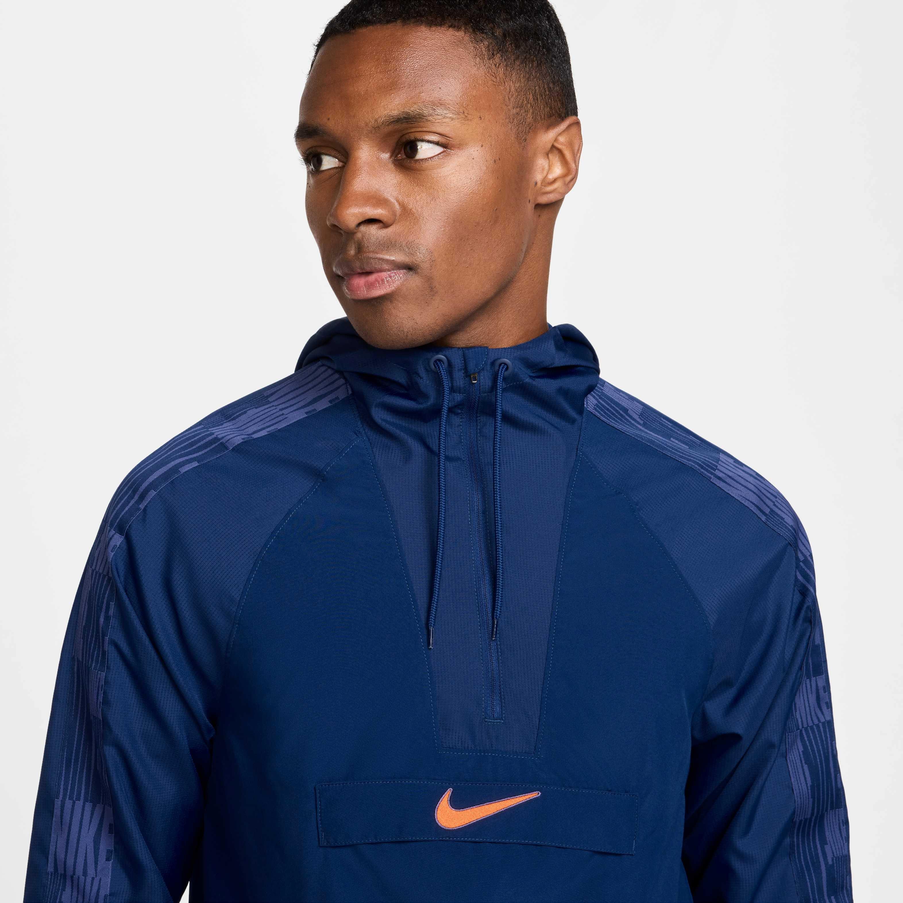 Nike Men's Academy+ Repel Soccer Anorak Jacket - BLUE Thumbnail View 3