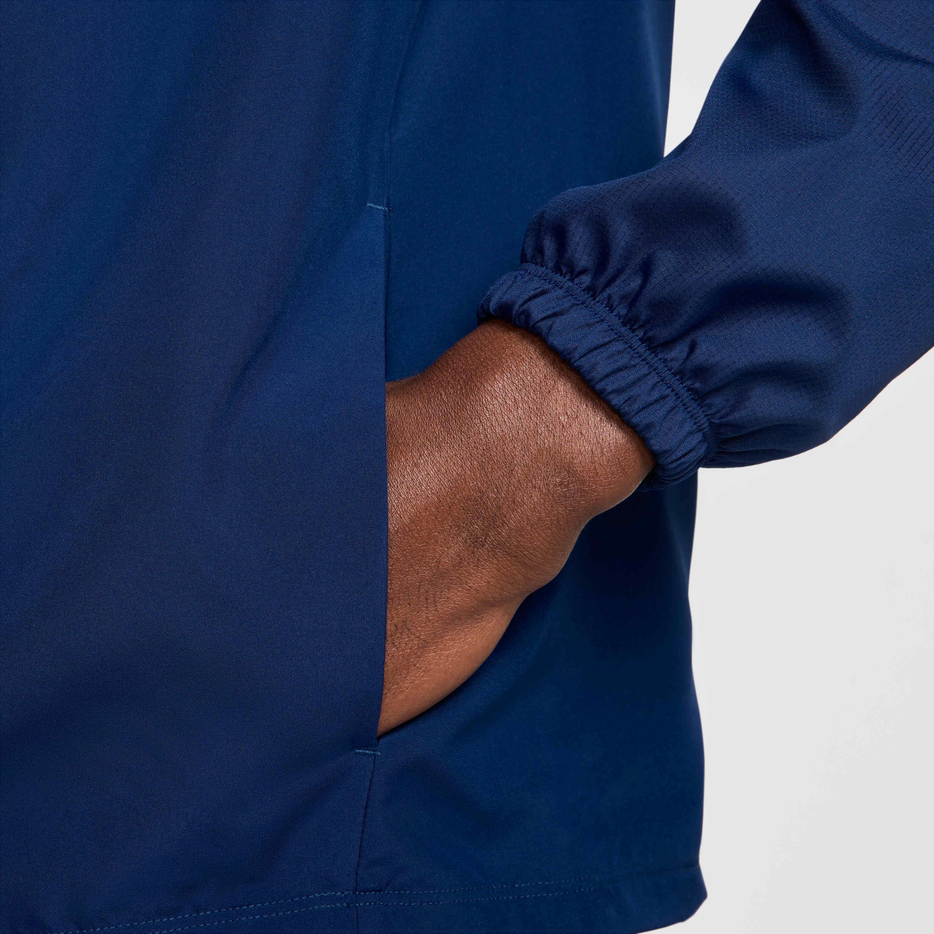 Nike Men's Academy+ Repel Soccer Anorak Jacket - BLUE Thumbnail View 5