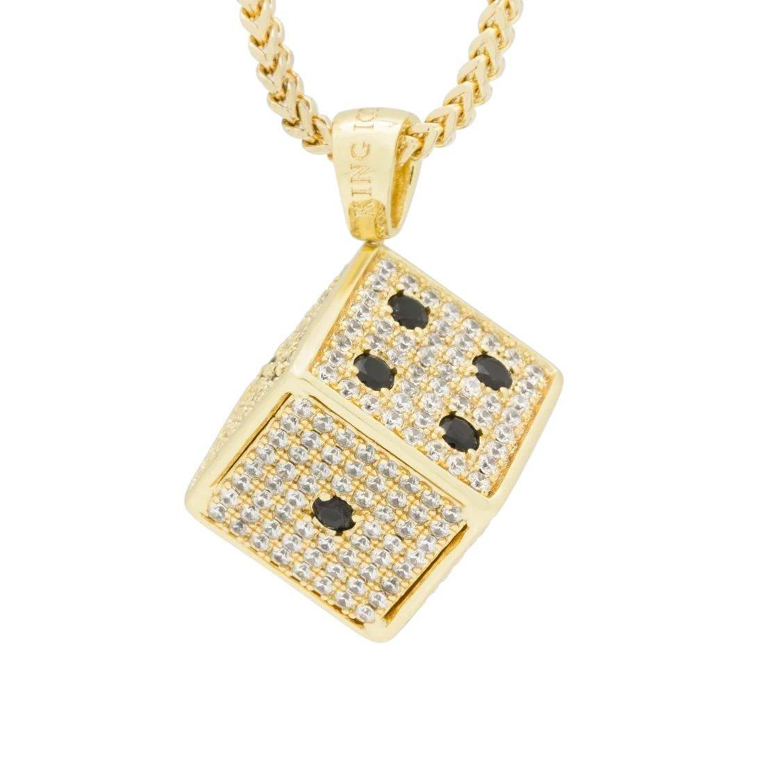 King Ice Dice Necklace - Gold - GOLD