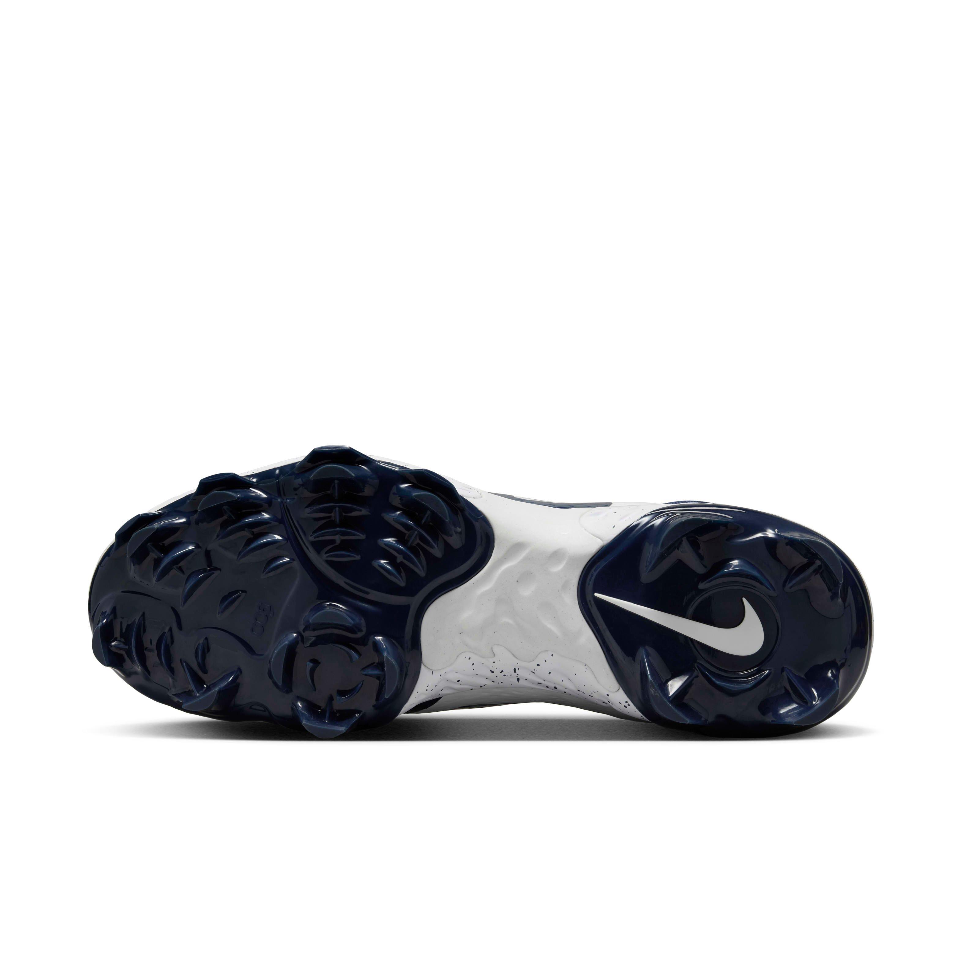 Nike Alpha Huarache Elite 4 Low MCS "White/Midnight Navy" Men's Baseball Cleat - WHITE/NAVY Thumbnail View 6