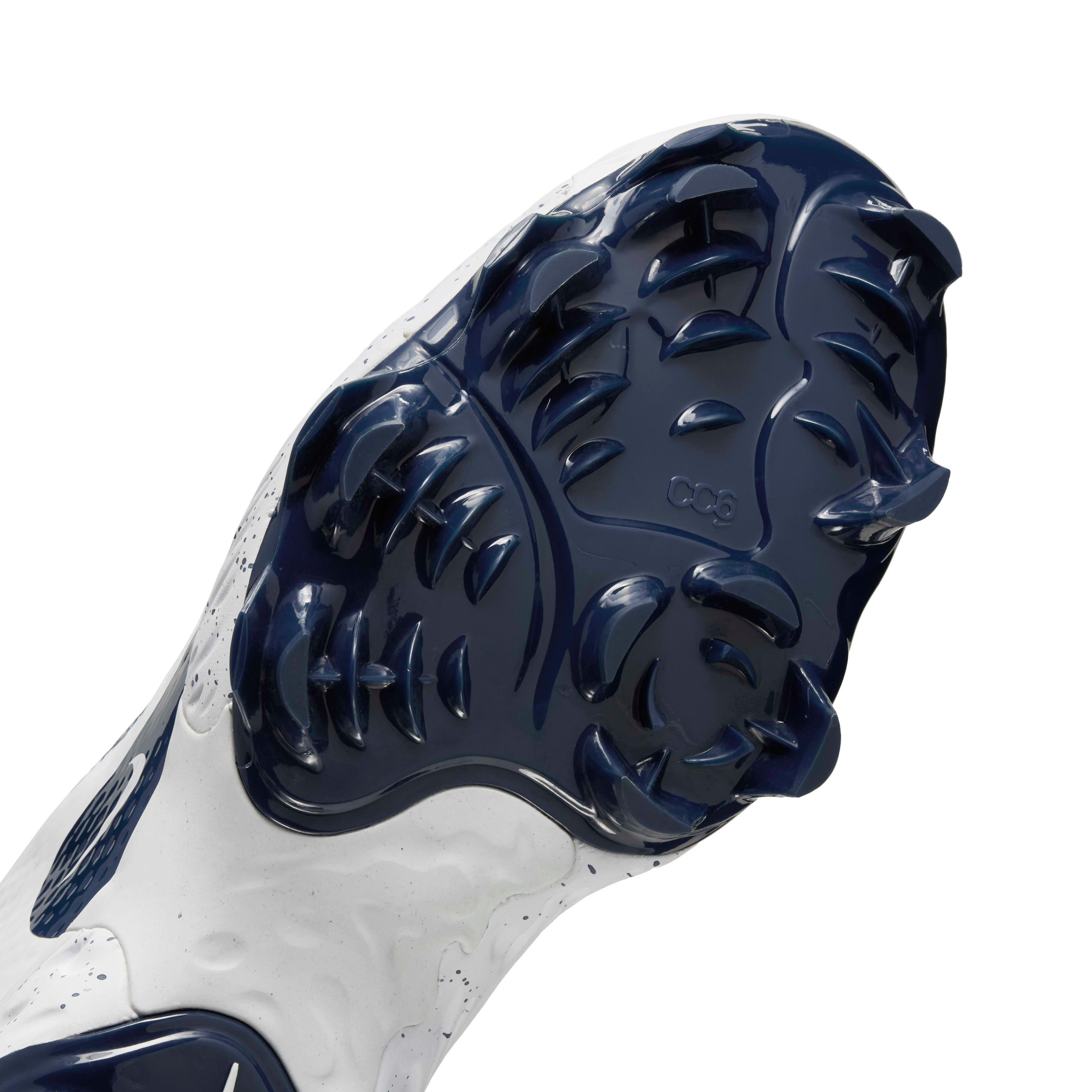 Nike Alpha Huarache Elite 4 Low MCS "White/Midnight Navy" Men's Baseball Cleat - WHITE/NAVY Thumbnail View 7