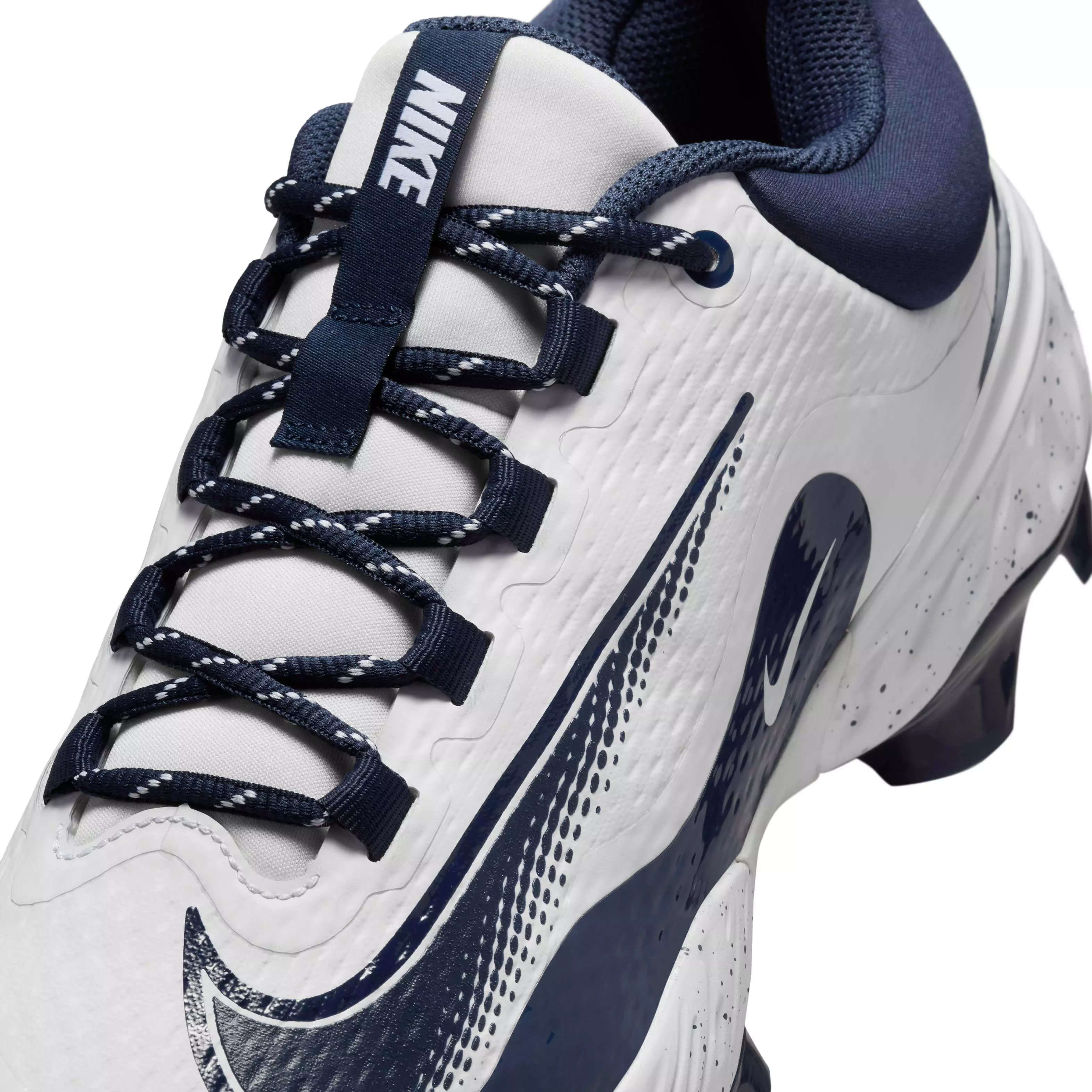 Nike Alpha Huarache Elite 4 Low MCS "White/Midnight Navy" Men's Baseball Cleat - WHITE/NAVY