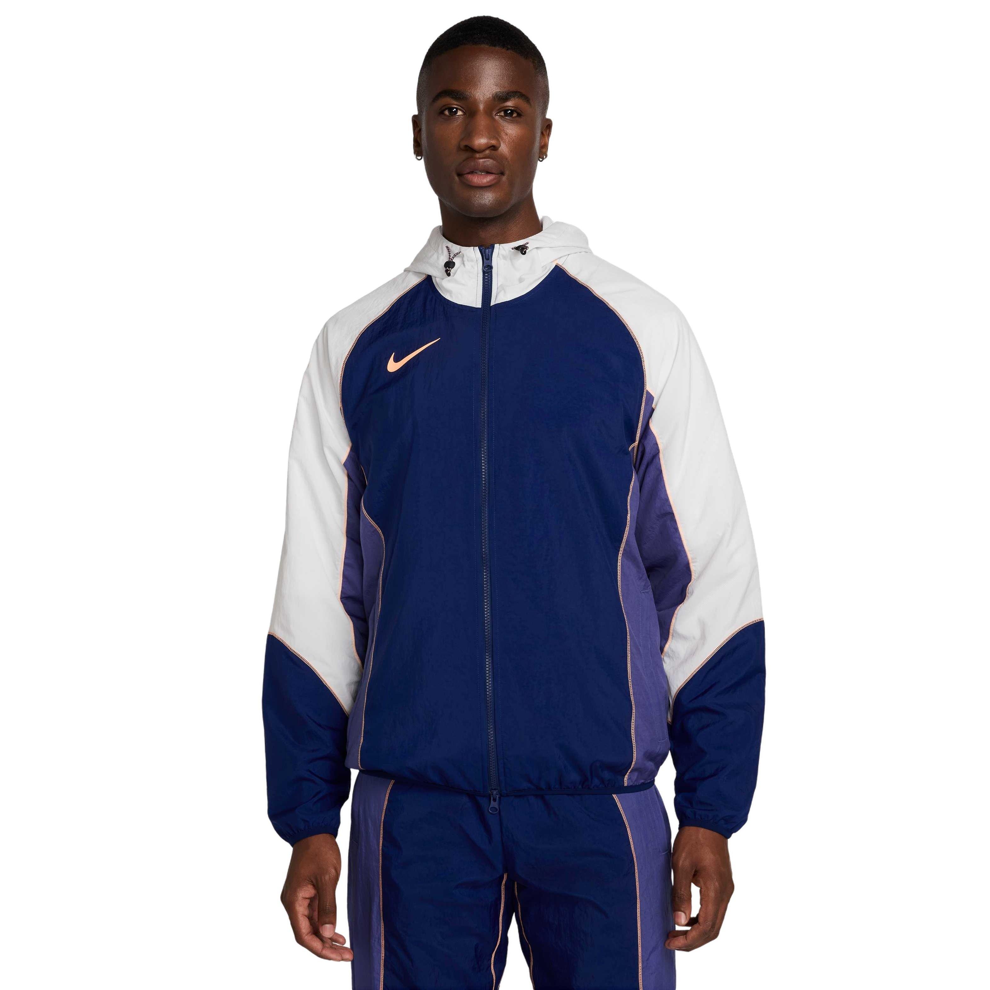 Nike Men's Strike+ Water-Repellent Hooded Soccer Jacket - BLUE Thumbnail View 1