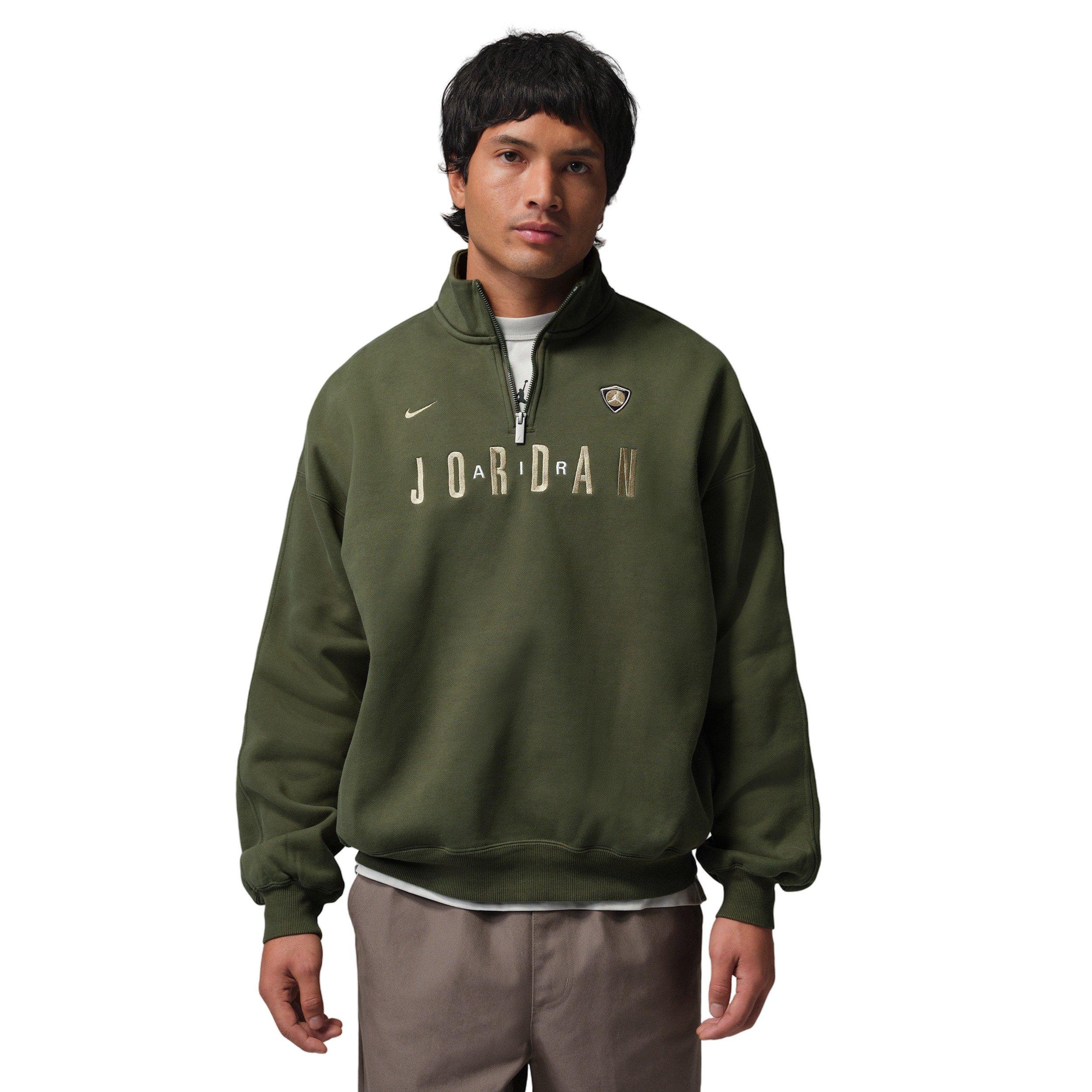 Jordan Men's Flight Graphic Fleece 1/4 Zip - GREEN Thumbnail View 1