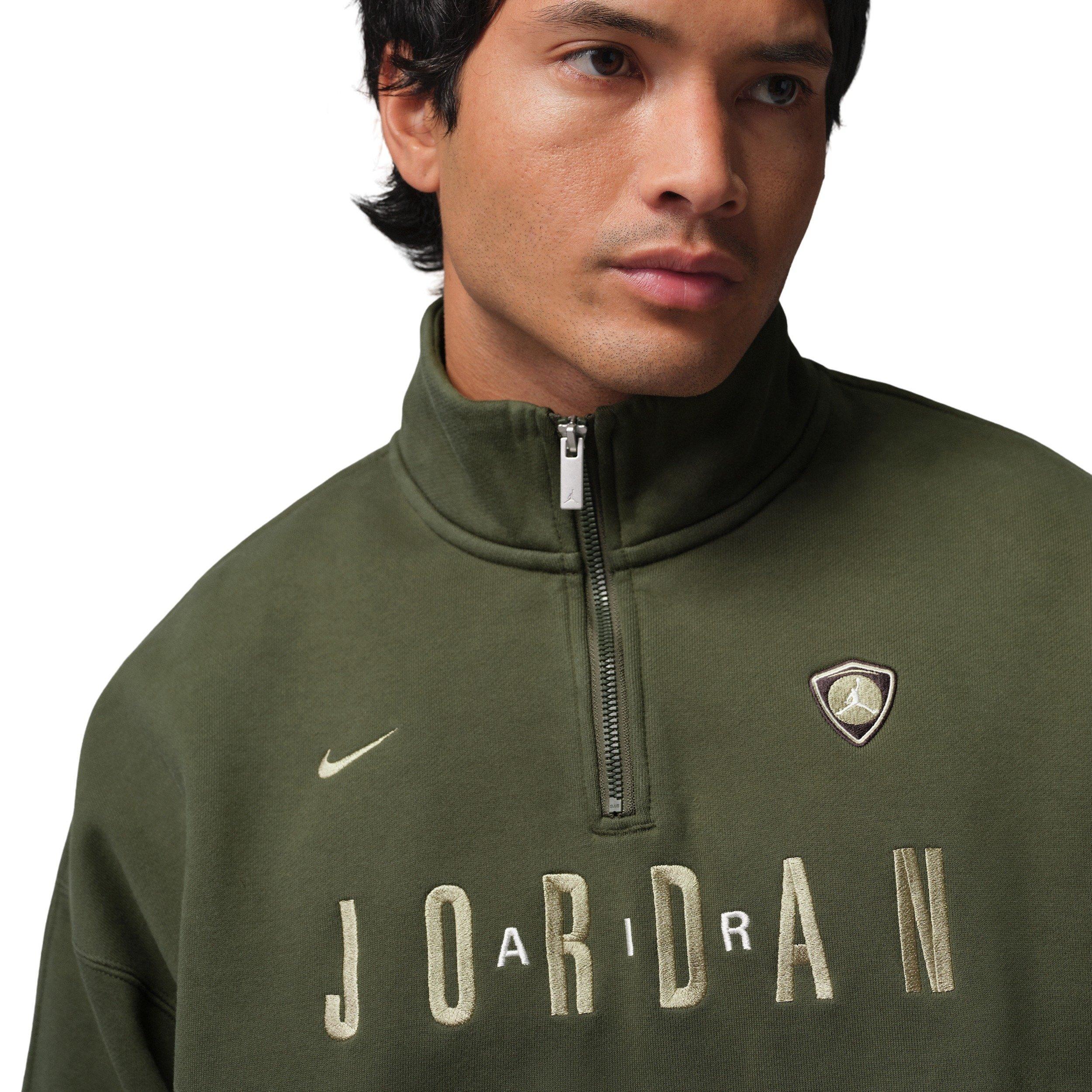 Jordan Men's Flight Graphic Fleece 1/4 Zip - GREEN Thumbnail View 3